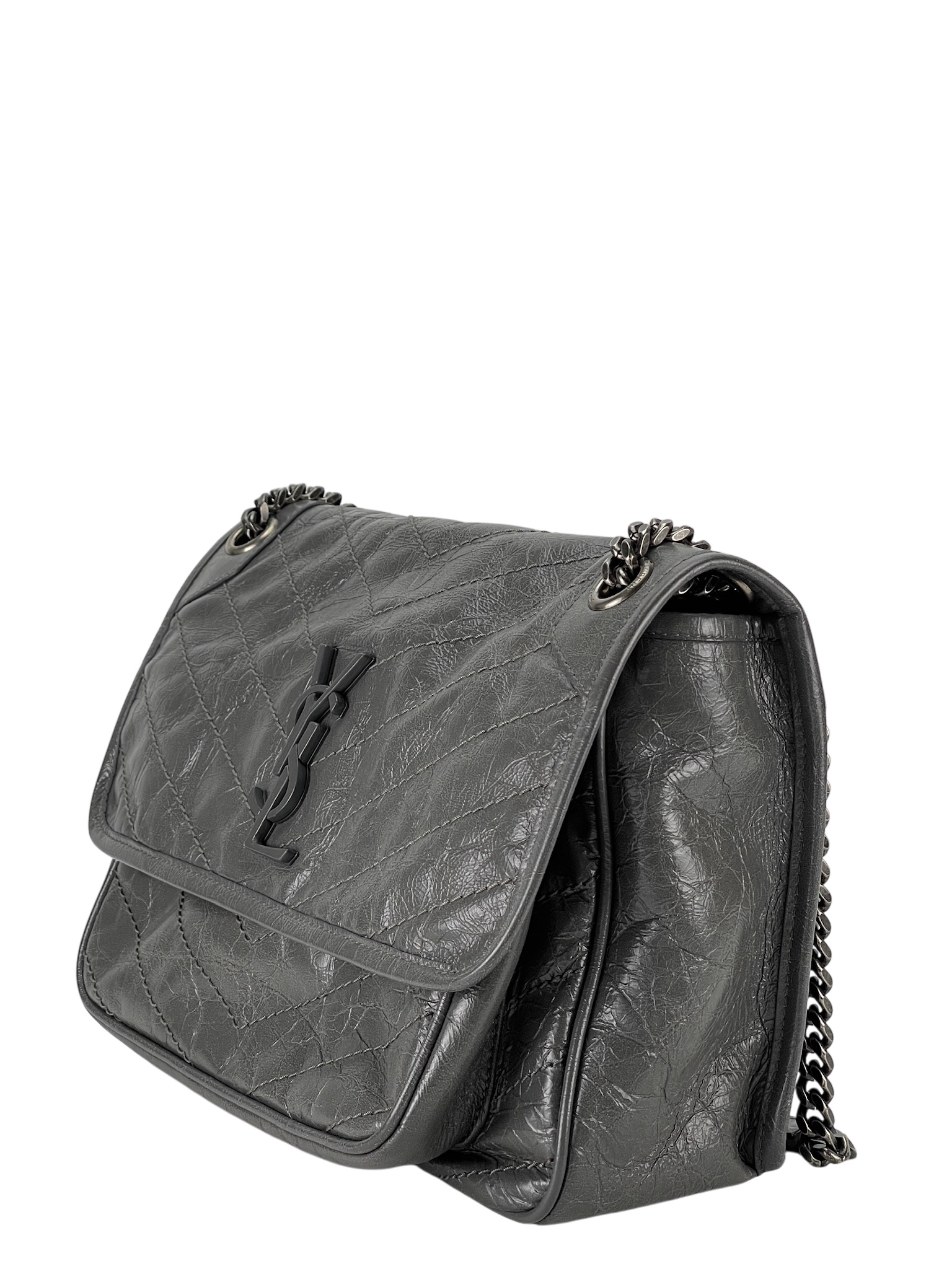 SAINT LAURENT - Medium Niki Grey Shoulder Bag