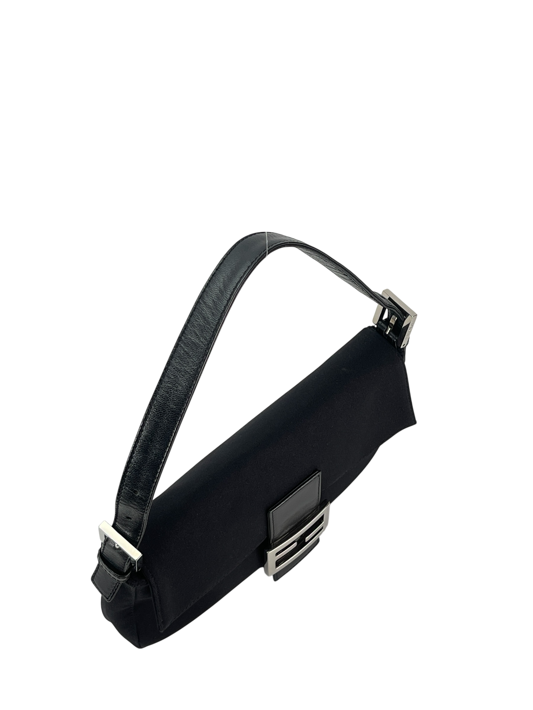 FENDI - Small Black Mamma Baguette Cotton Bag