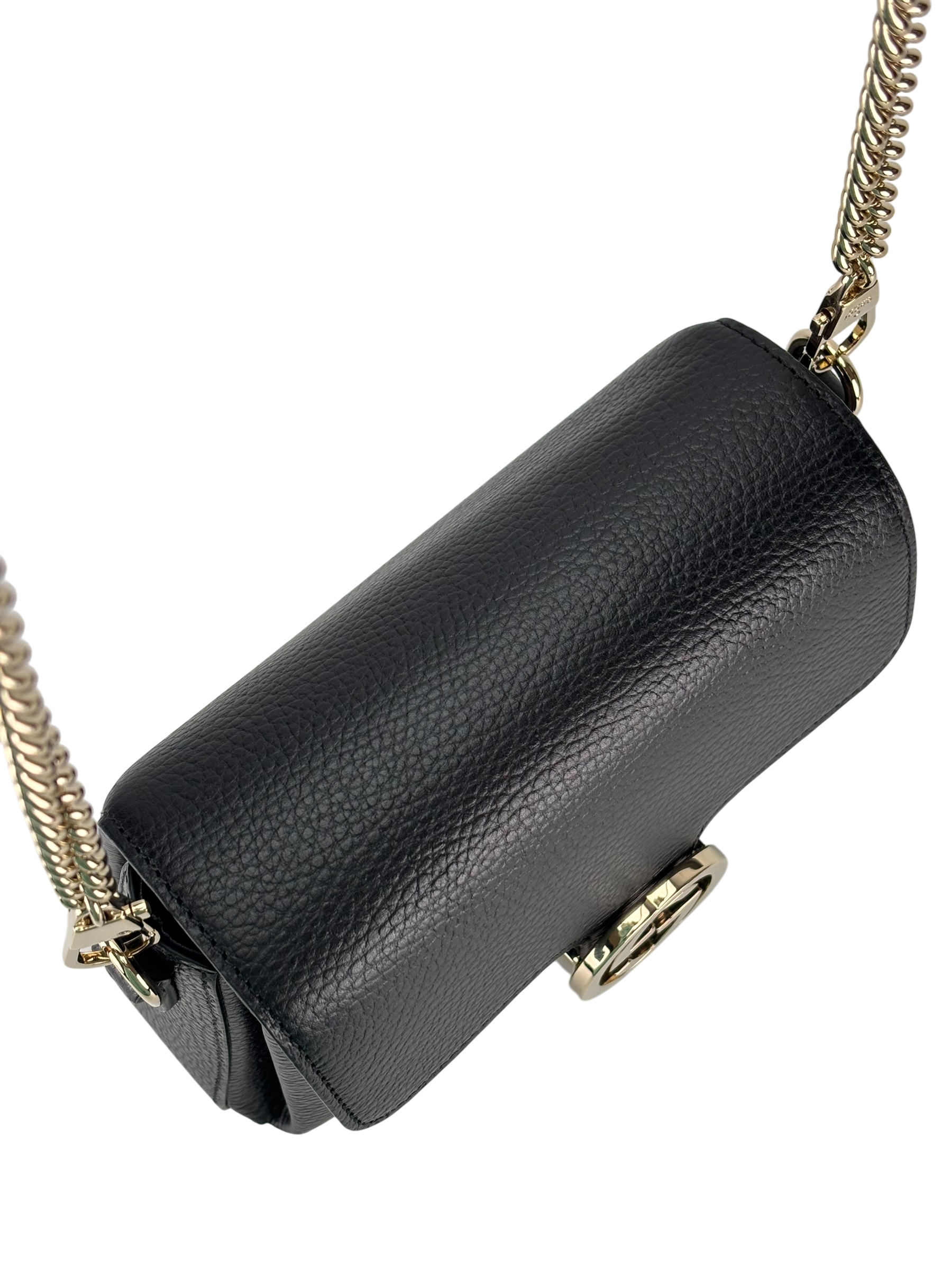 GUCCI - Black Interlocking G Chain Shoulder Bag