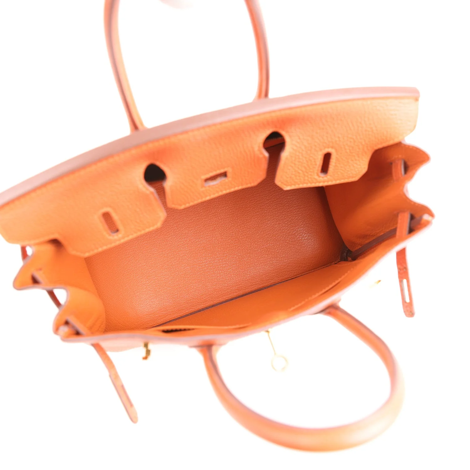 Pre-owned Hermes Birkin 25 Orange Togo Gold Hardware