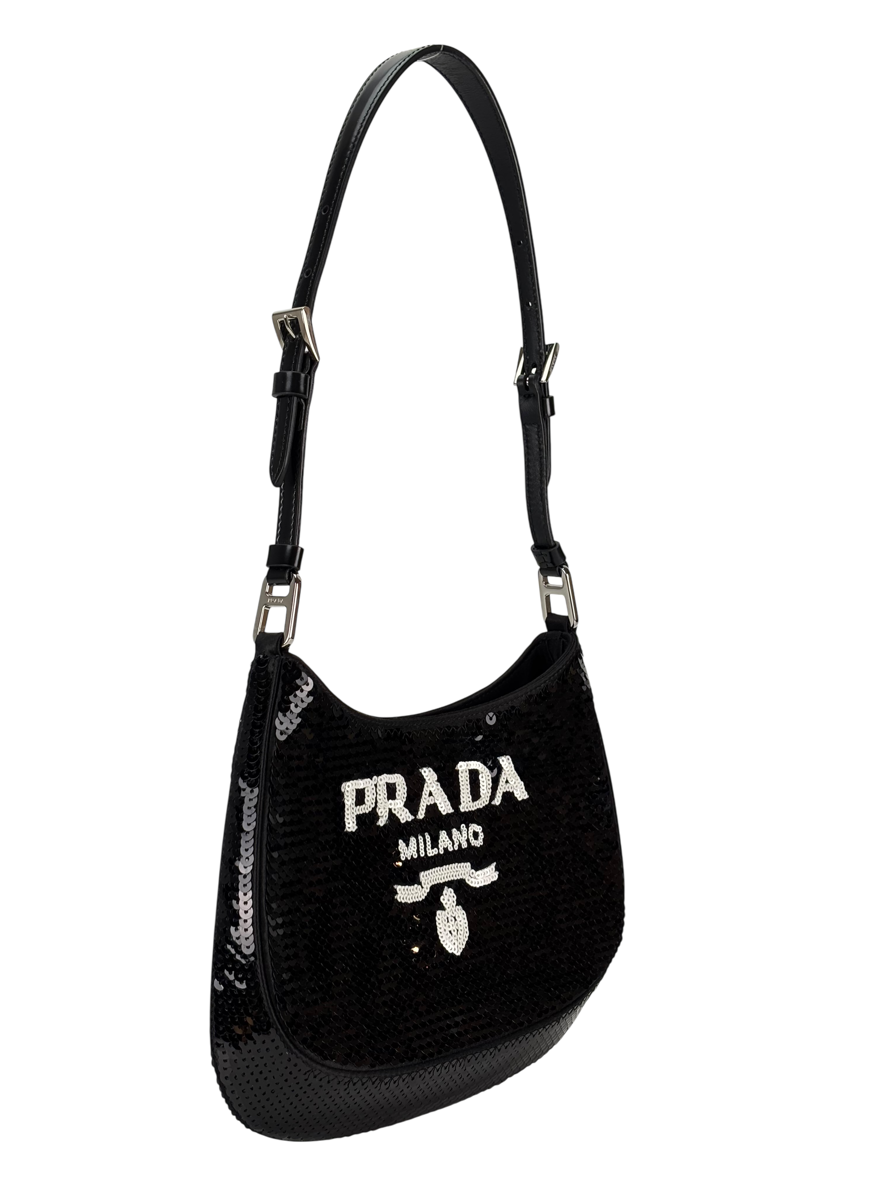 PRADA - Cleo Black Sequins Shoulder Bag