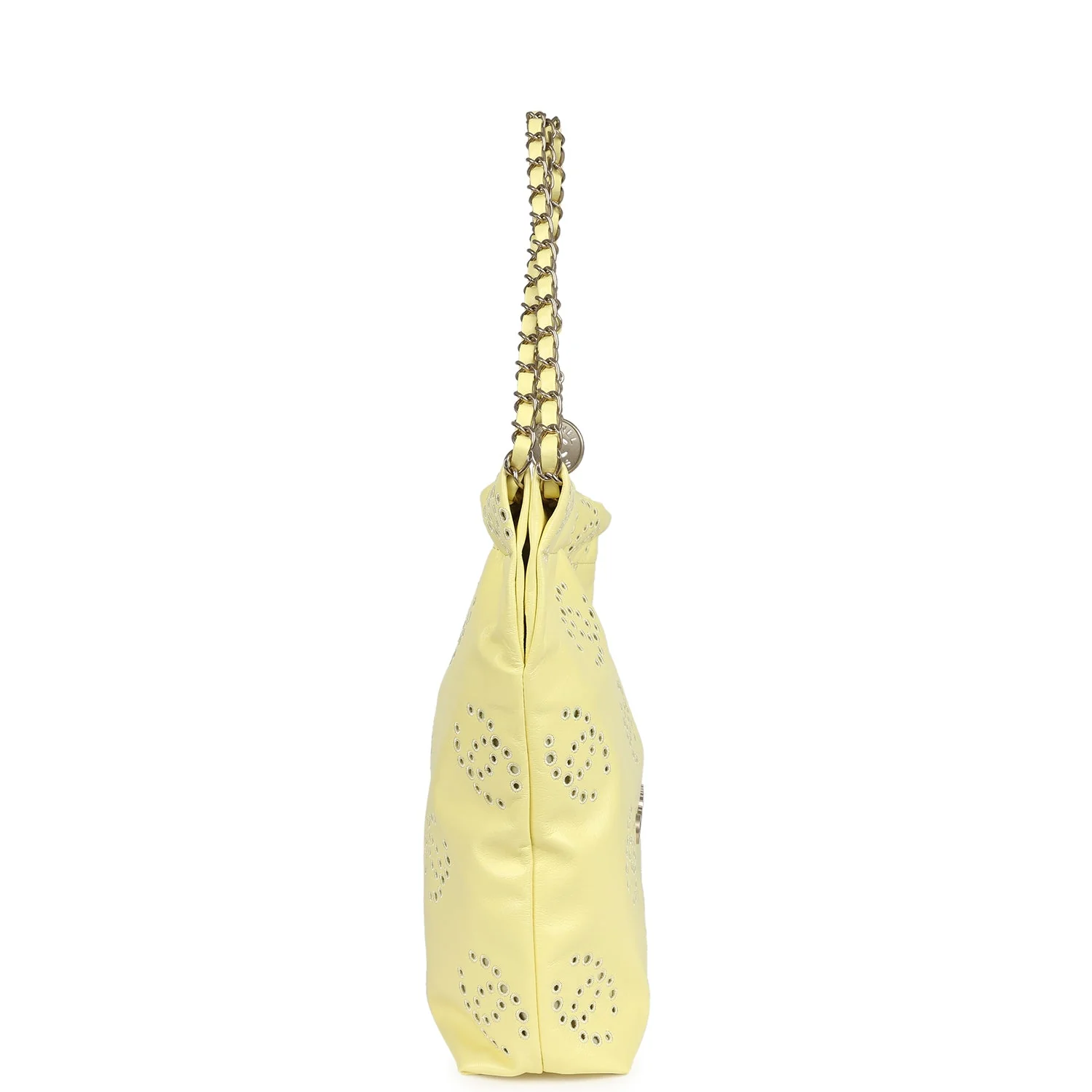 Chanel Small 22 Bag Yellow Shiny Calfskin Brushed Gold Hardware