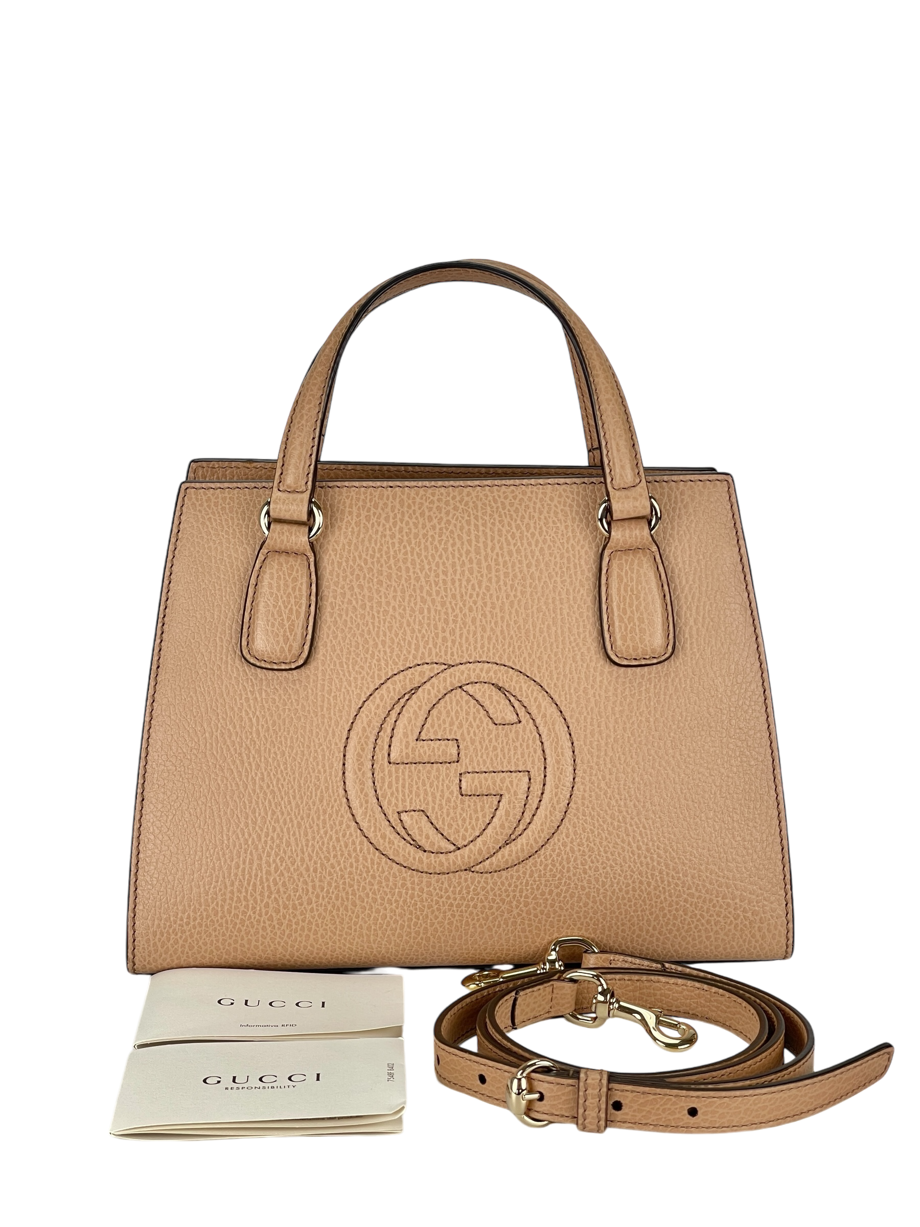 GUCCI - 2way bag Soho Top Handle Leather Handbag