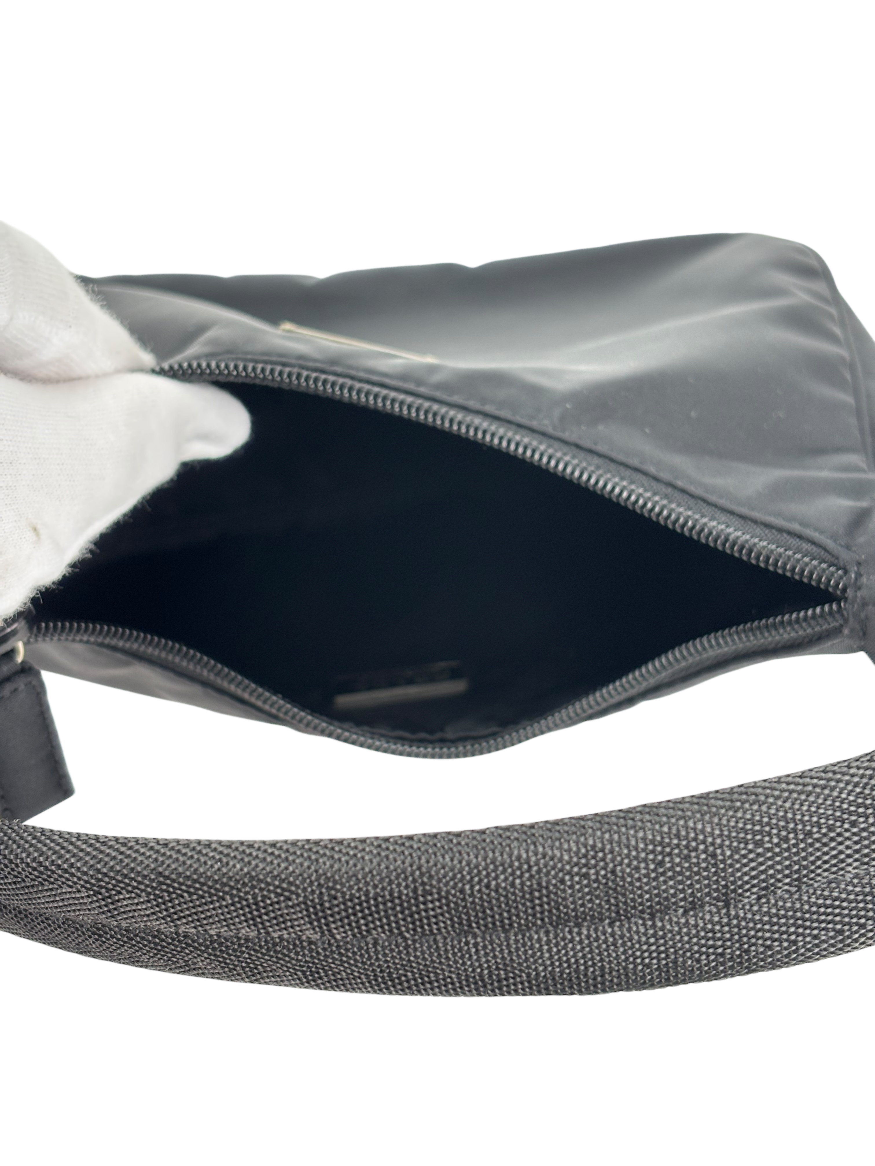 PRADA - Black Nylon Hobo Bag