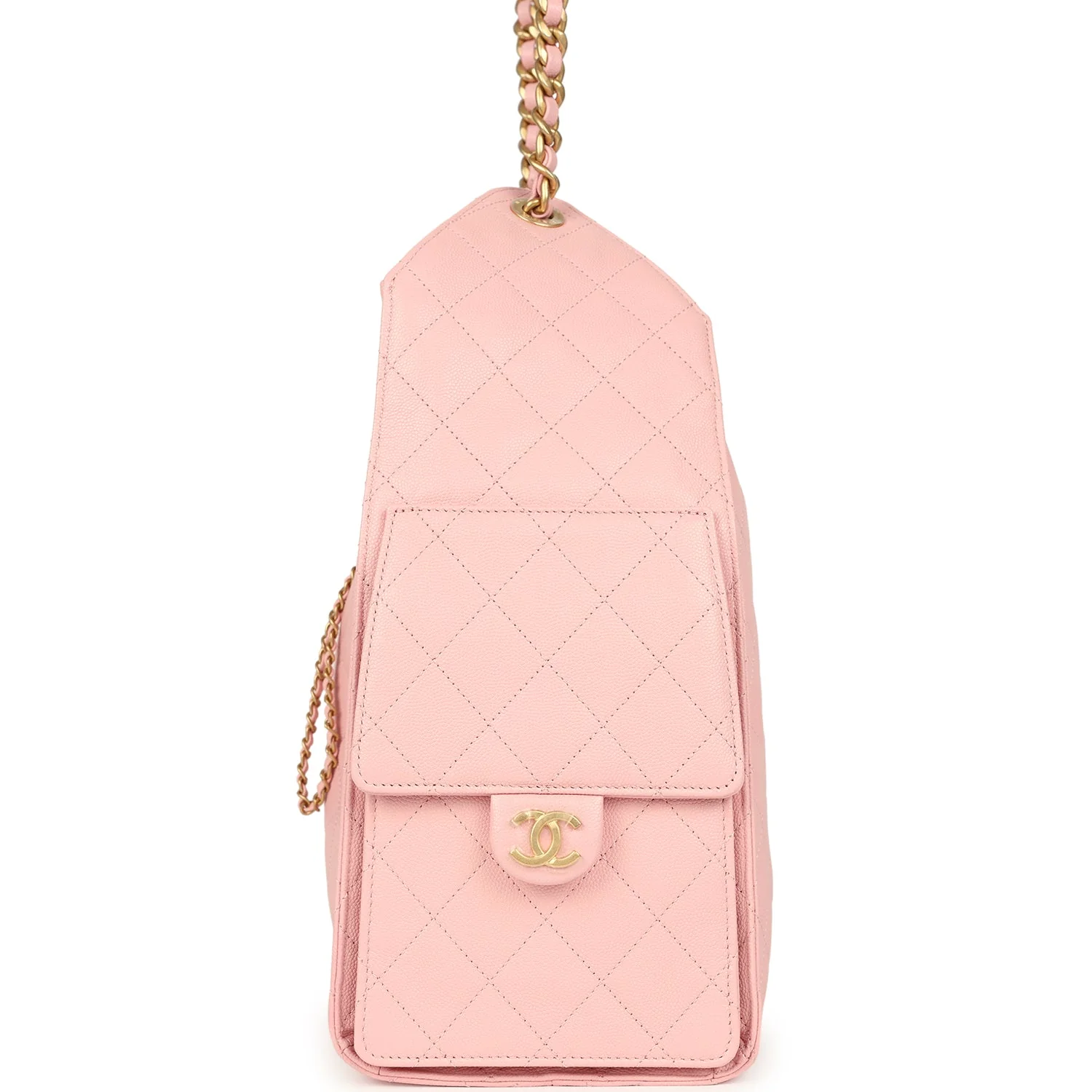 Chanel Medium 25 Hobo Bag Light Pink Caviar Antique Gold Hardware