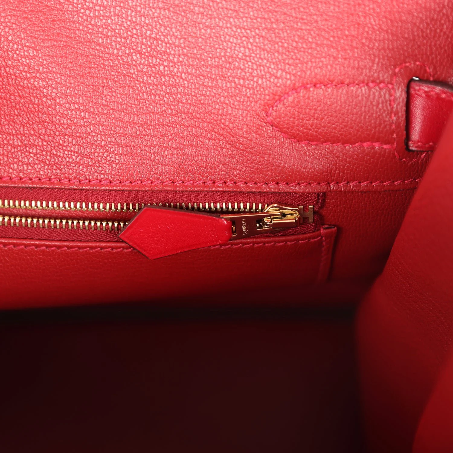 Hermes Birkin 30 Rouge Vif Tadelakt Gold Hardware