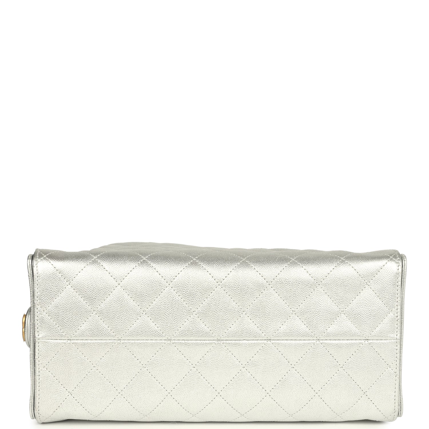 Chanel Medium 25 Hobo Bag Metallic Silver Caviar Antique Gold Hardware