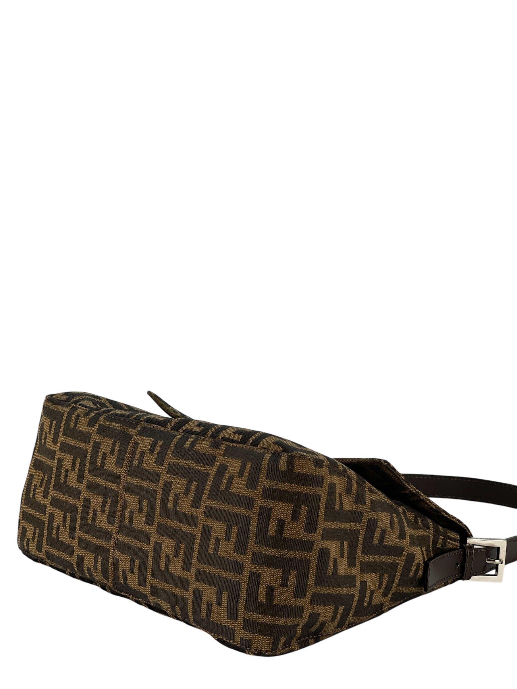 FENDI - Brown Zucca Mamma Baguette Handbag Silver Hardware