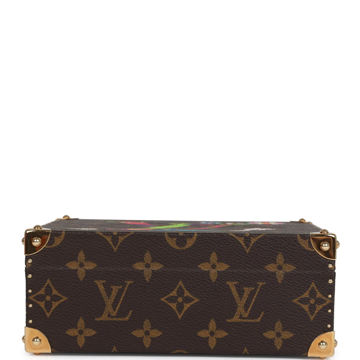 Vintage Louis Vuitton x Takashi Murakami Hands Jewelry Trunk Brown Multi Monogram Hands Brass Hardware