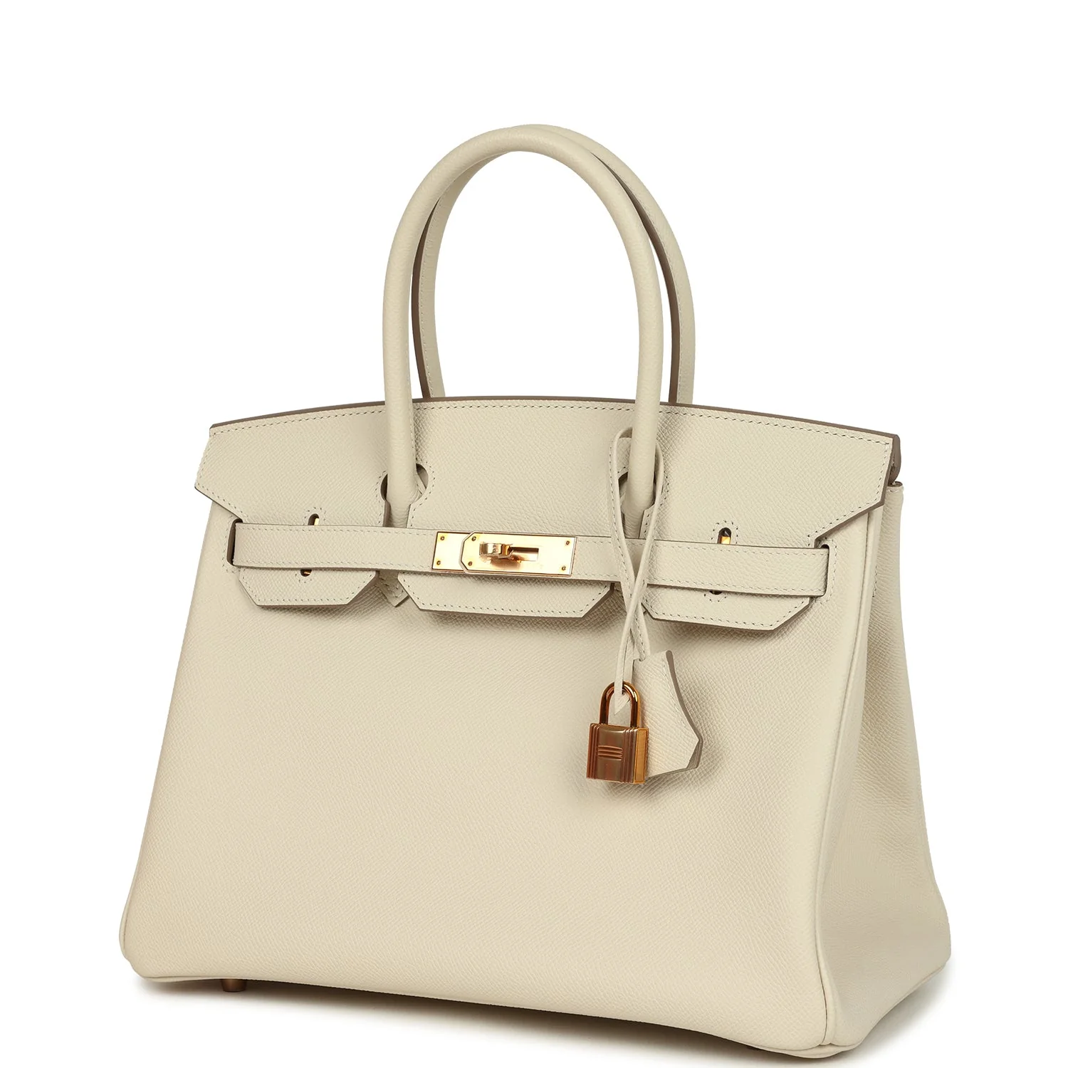 Pre-owned Hermes Birkin 30 Craie Epsom Rose Gold Hardware