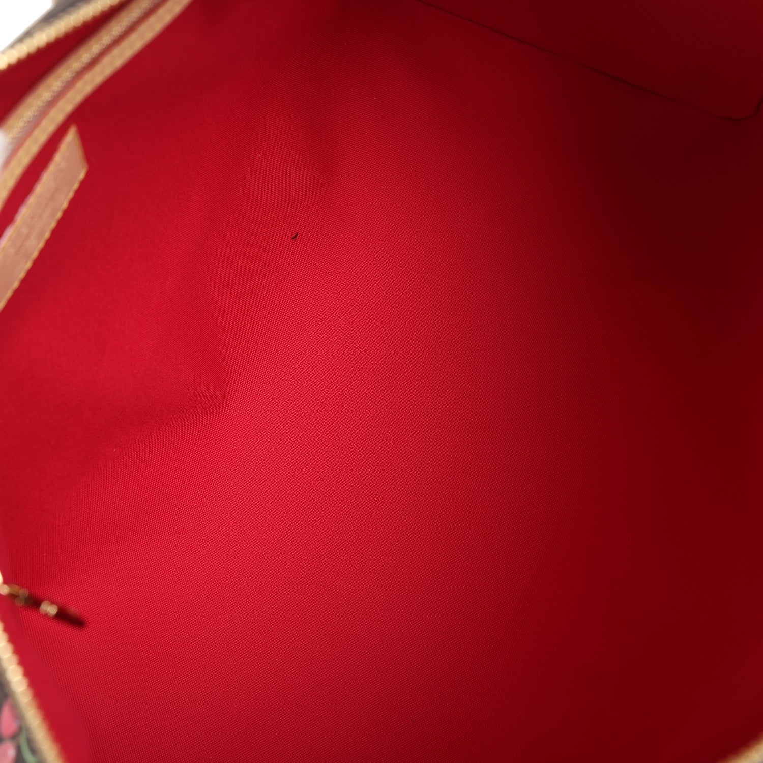 Louis Vuitton X Murakami Keepall Bandouliere 45 Red and Brown Cherry Monogram Gold Hardware