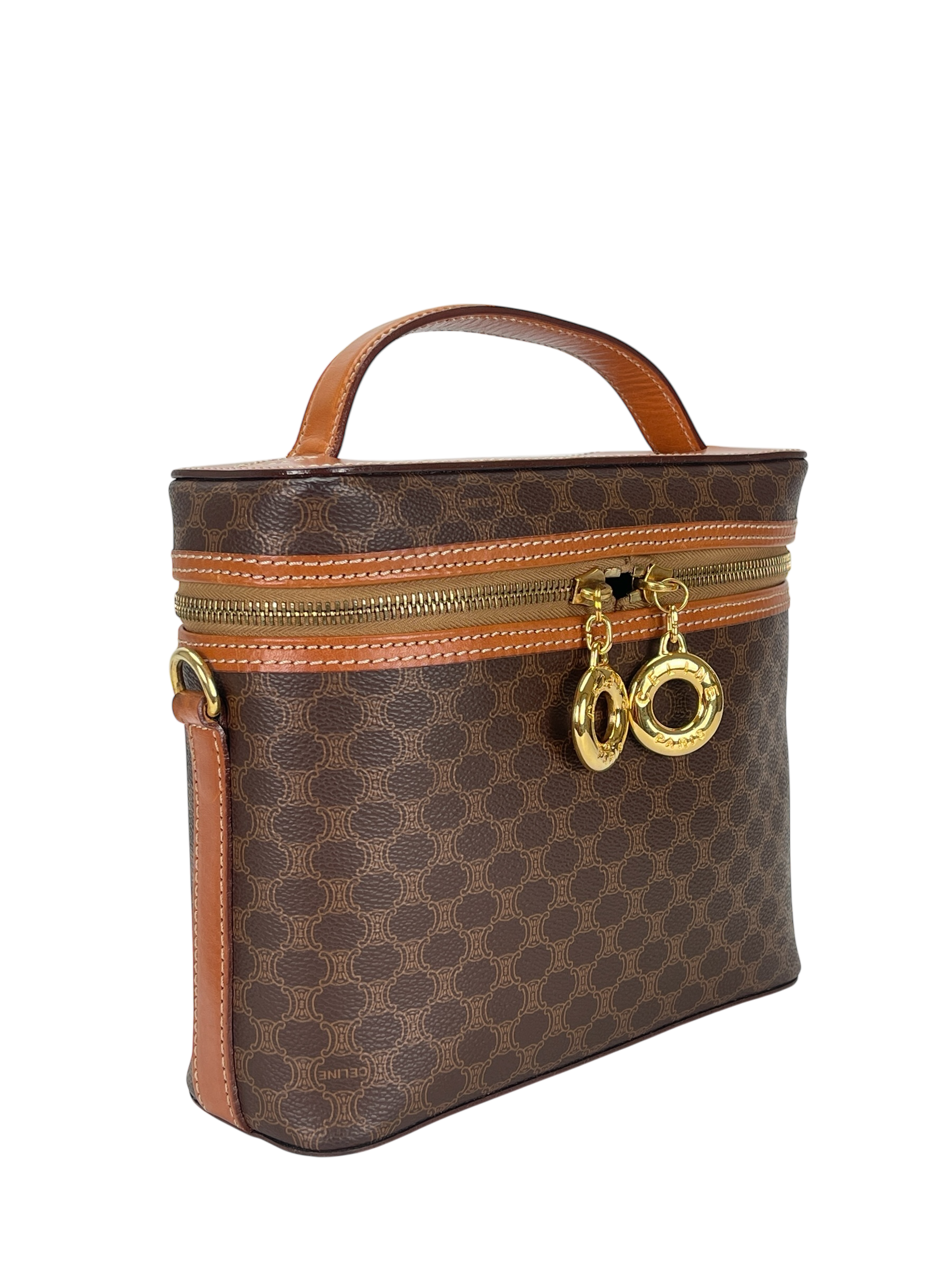 CELINE - Brown PVC Macadam Pattern 2way Handbag
