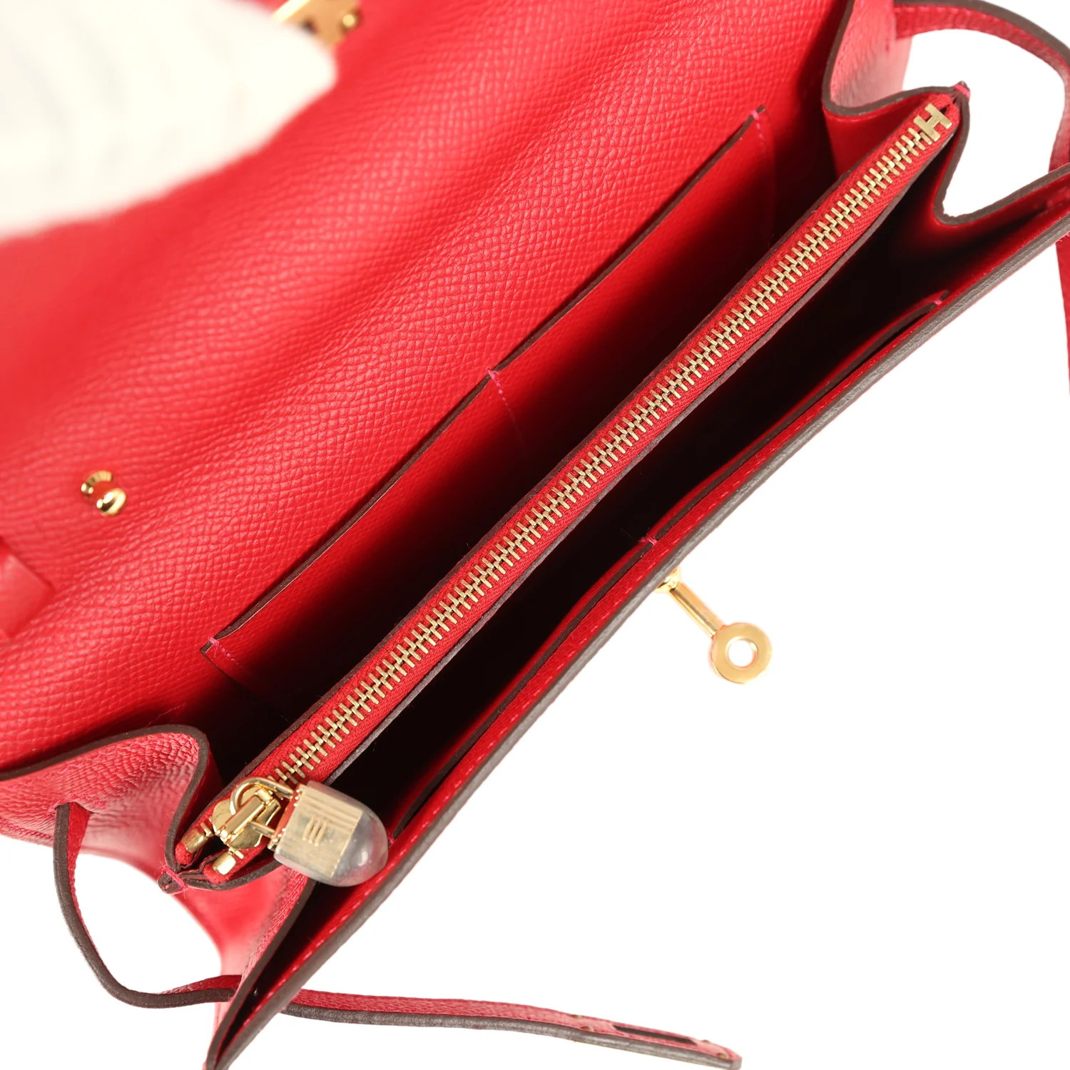 Hermes Kelly Wallet To Go Rouge Casaque Epsom Gold Hardware