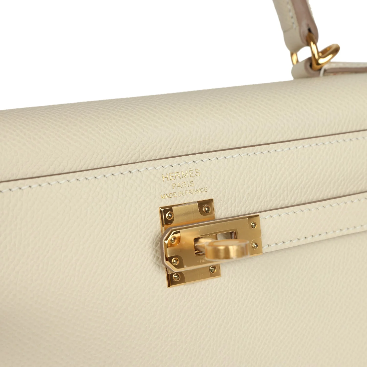 Hermes Kelly Sellier 25 Craie Epsom Gold Hardware