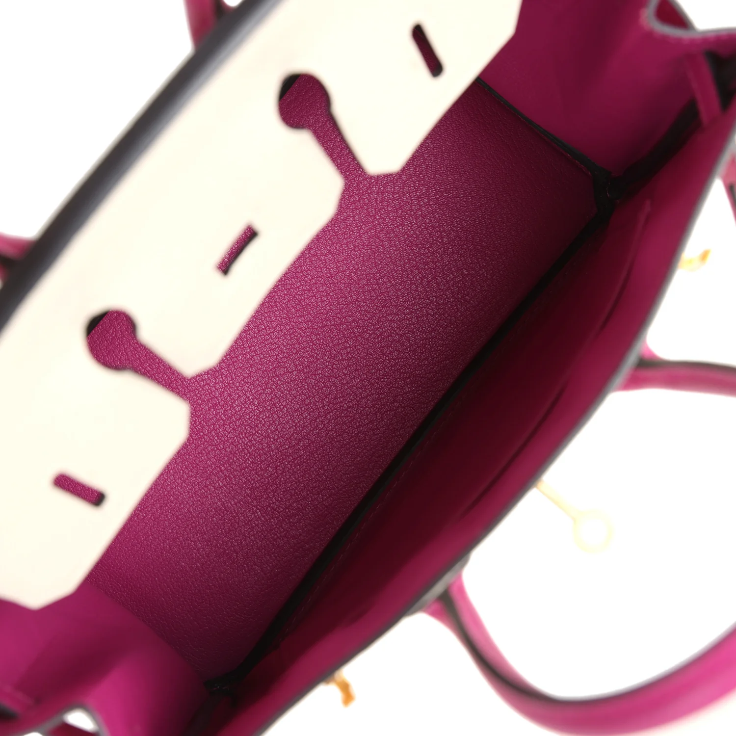 Hermes Special Order (HSS) Birkin 25 Craie and Rose Pourpre Epsom Brushed Gold Hardware