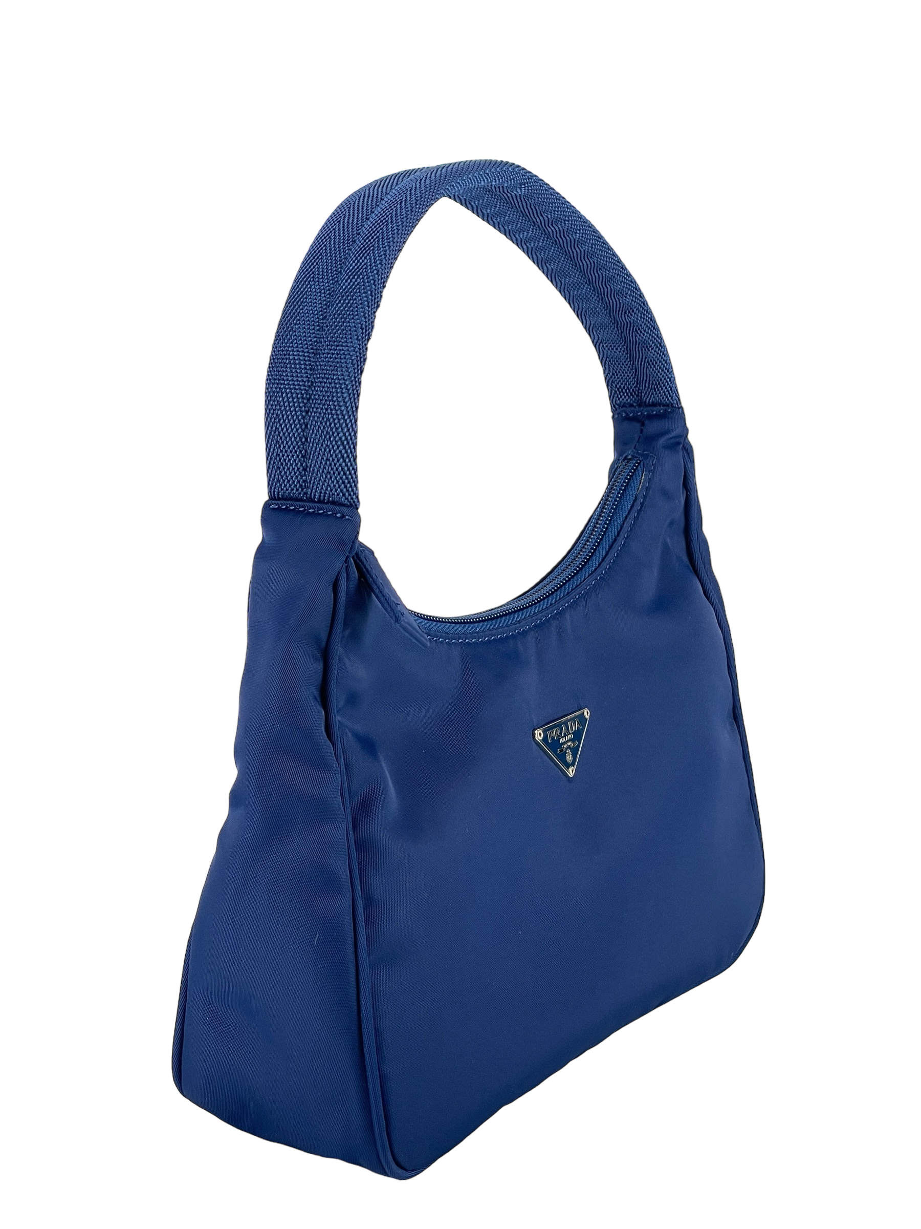 PRADA - Blue Nylon Hobo Bag