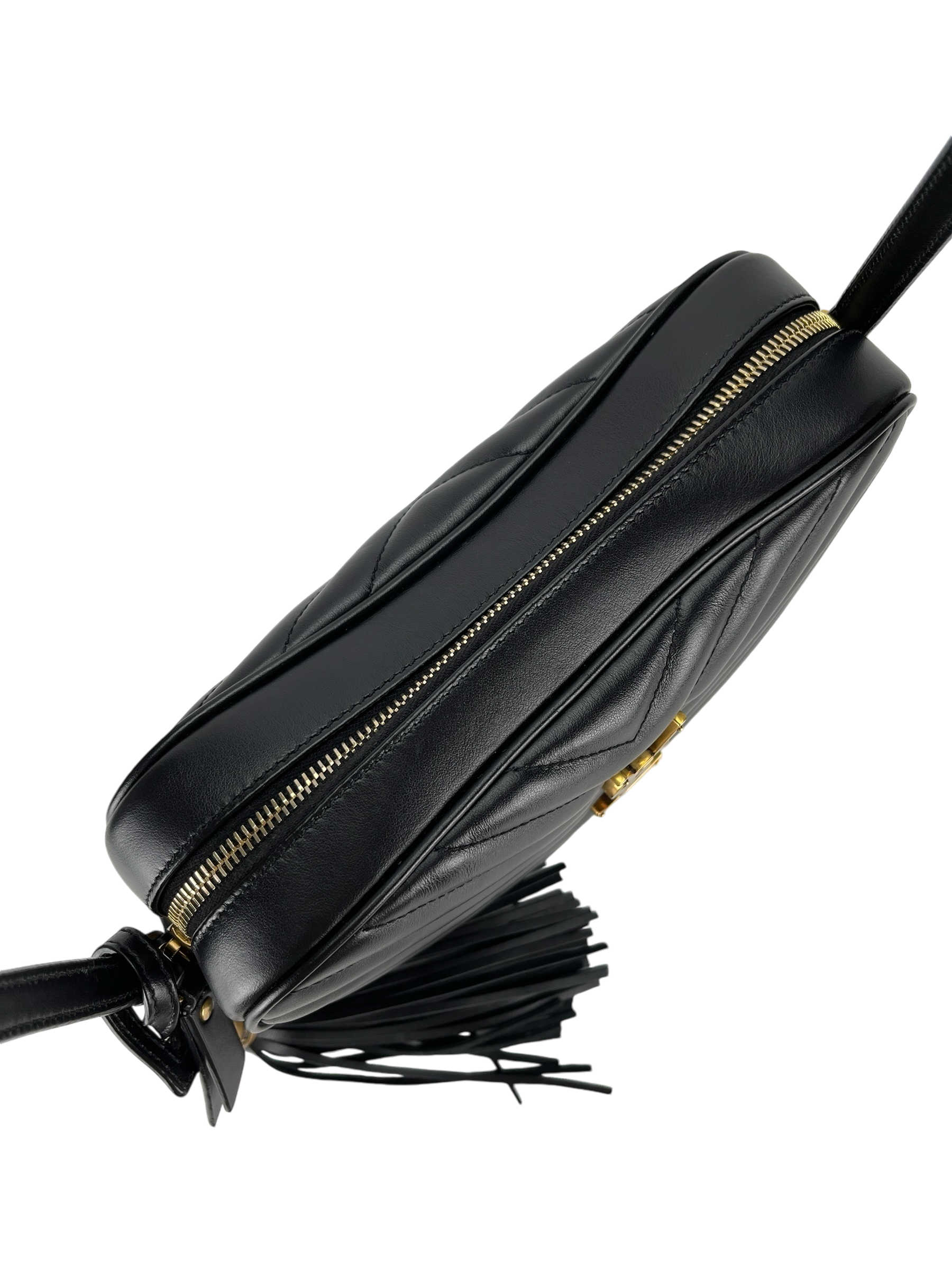 SAINT LAURENT - Calfskin Matelasse Lou Camera Bag Deep Marine