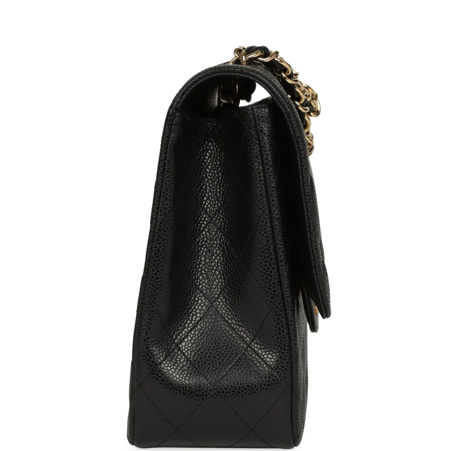 Chanel Jumbo Classic Single Flap Bag Black Caviar Gold Hardware