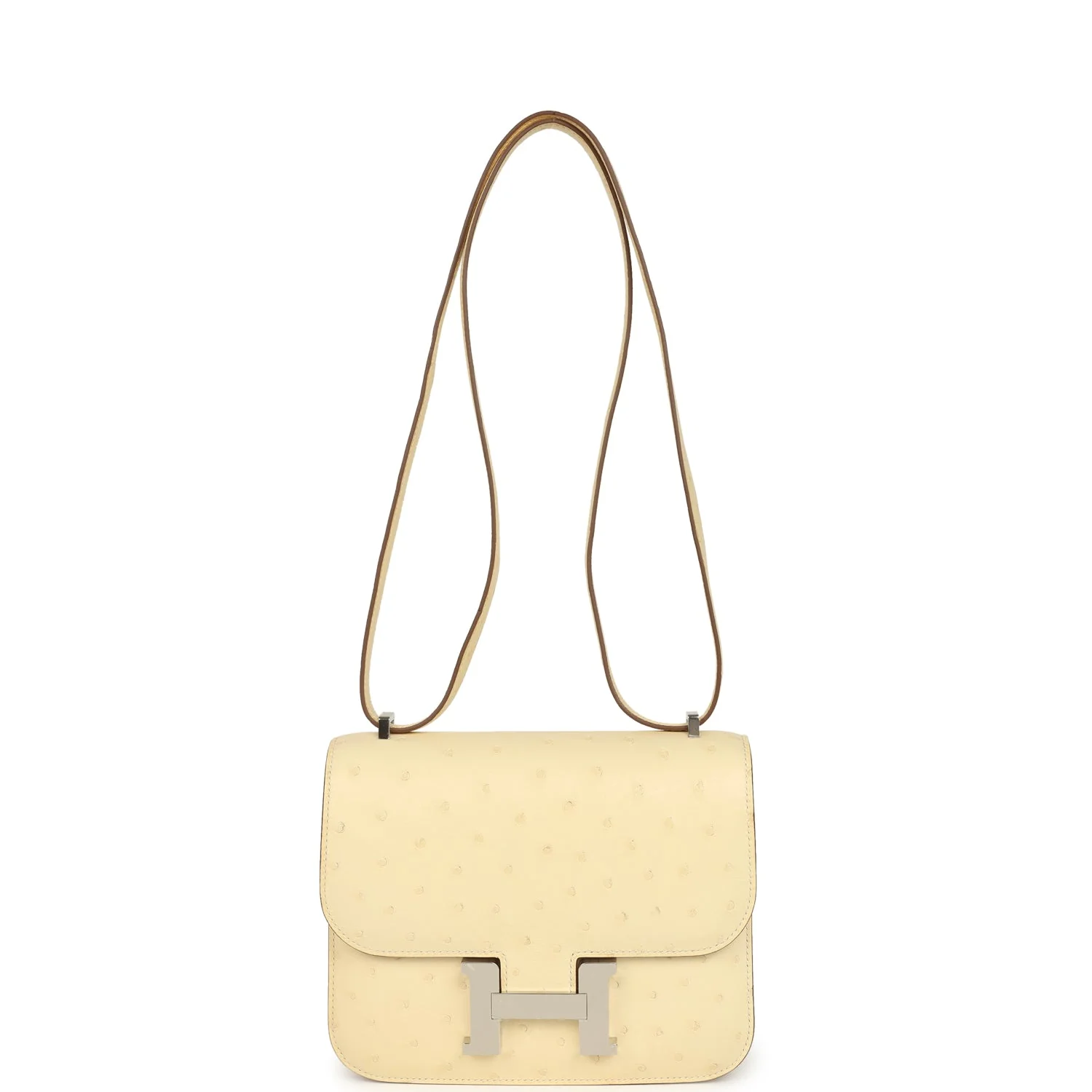 Hermes Constance 18 Vanille Ostrich Palladium Hardware