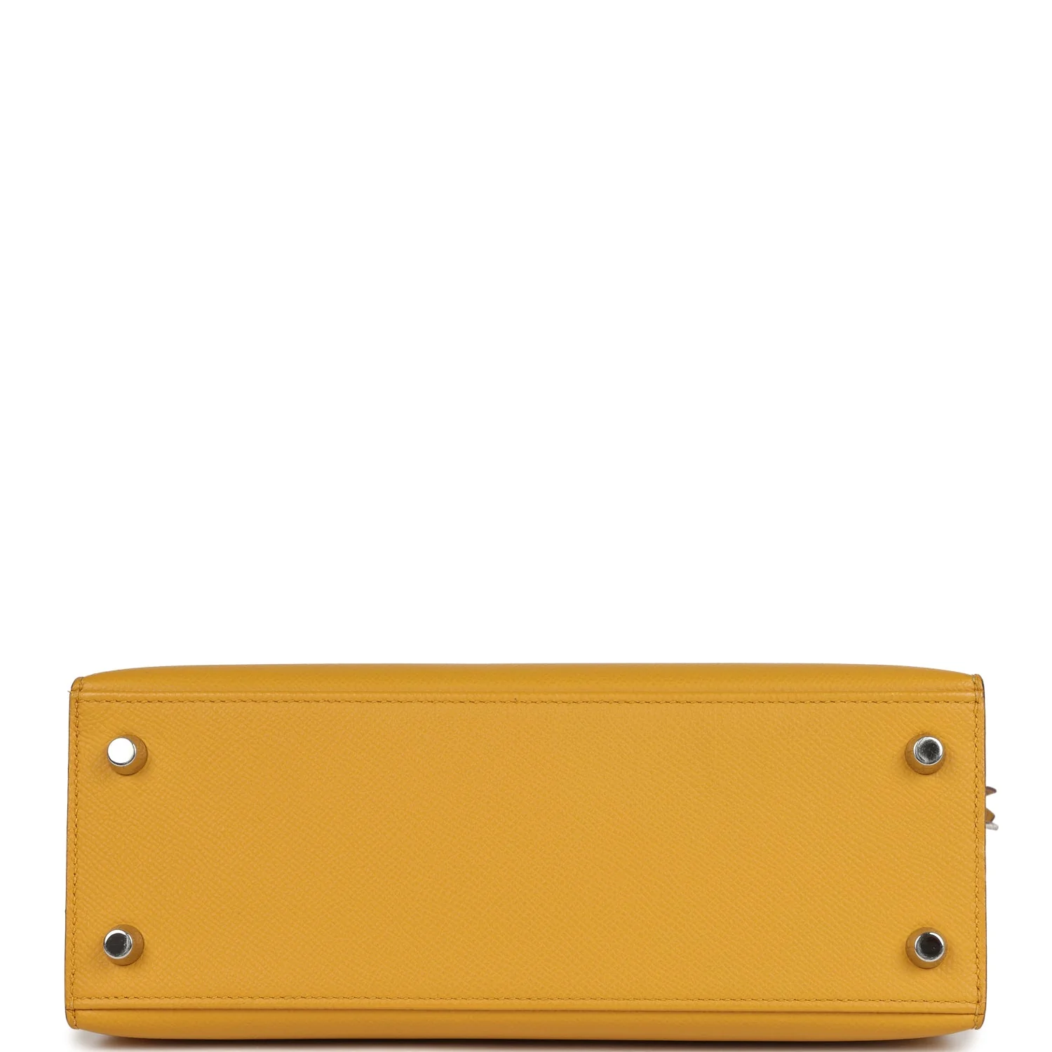 Pre-owned Hermes Kelly Sellier 25 Jaune Ambre Epsom Palladium Hardware