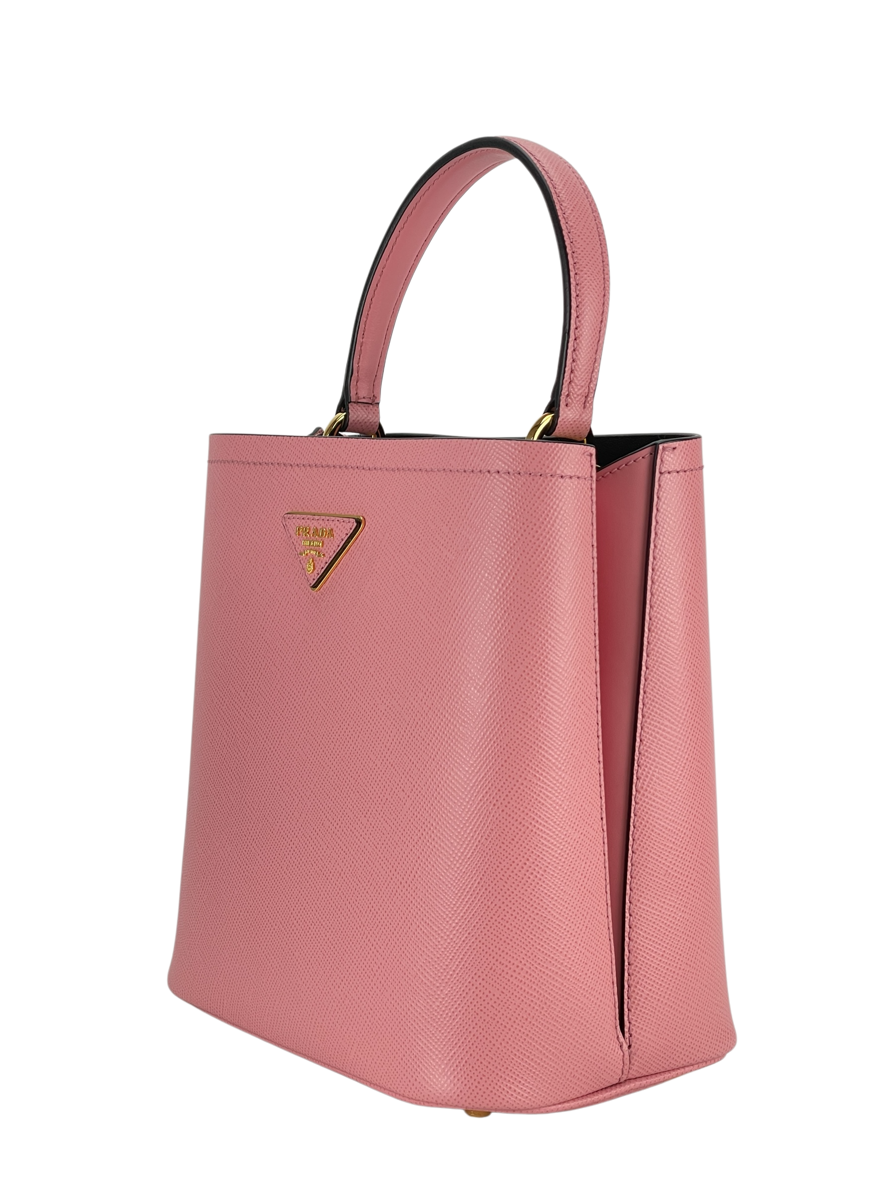 PRADA -  Pink Saffiano Cuir Panier Satchel Shoulder Bag