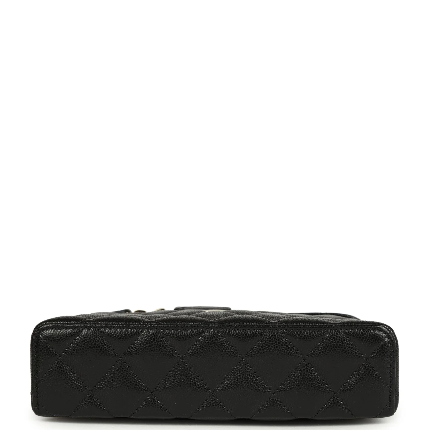 Chanel Top Handle Long Vanity Case with Chain Black Shiny Caviar Light Gold Hardware