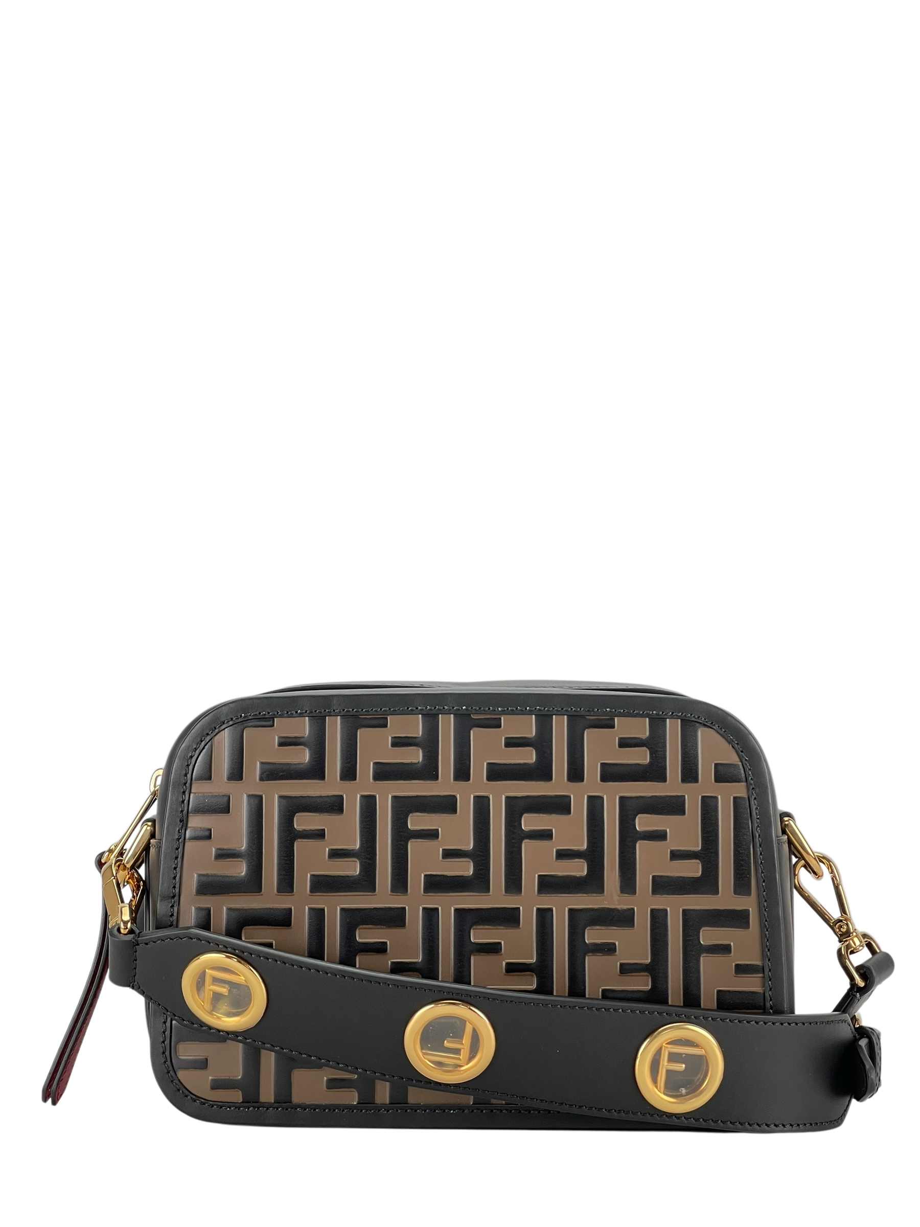 FENDI - Camera Case Zucca Embossed Leather