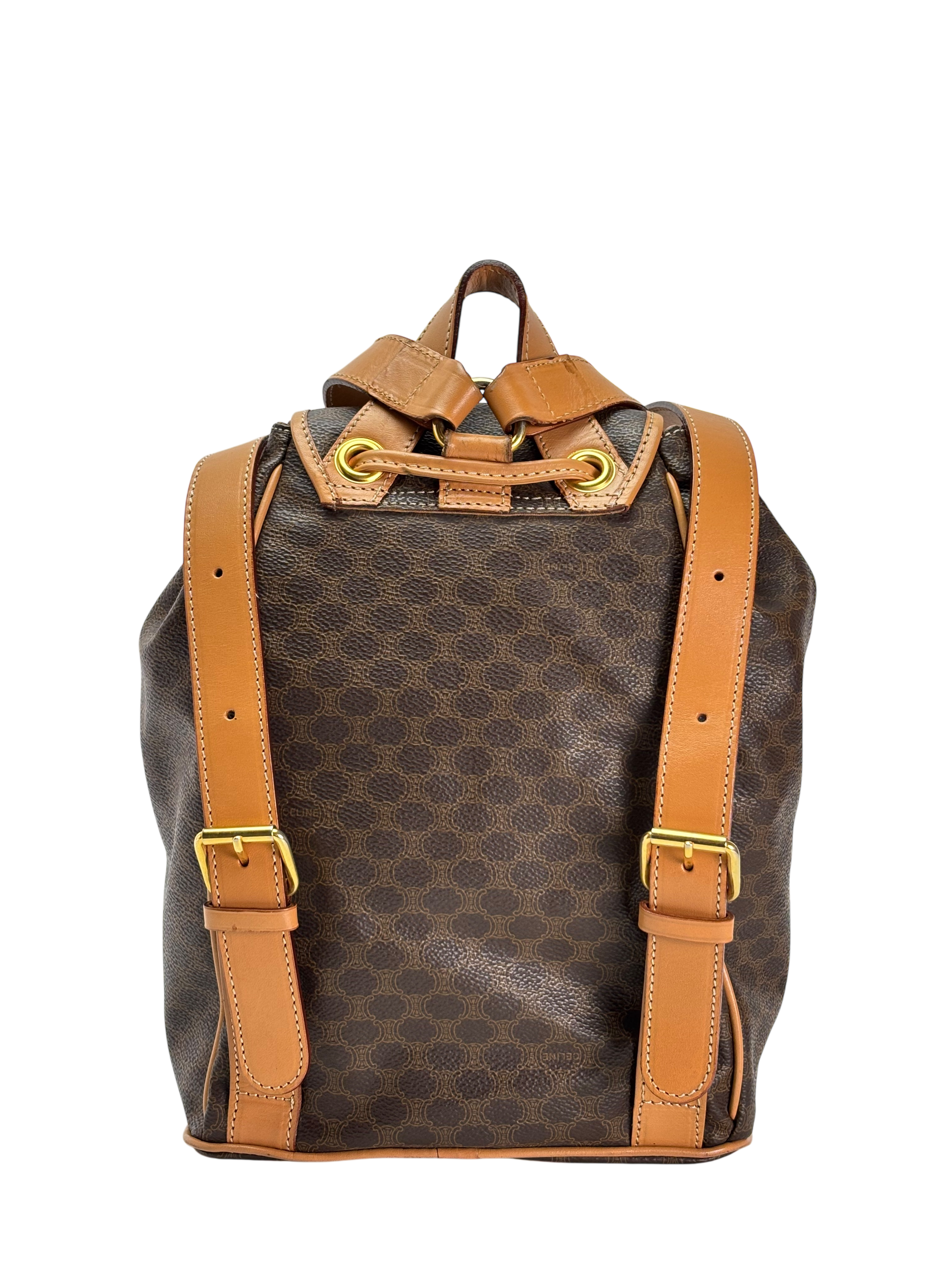 CELINE - Brown Macadam Backpack PVC