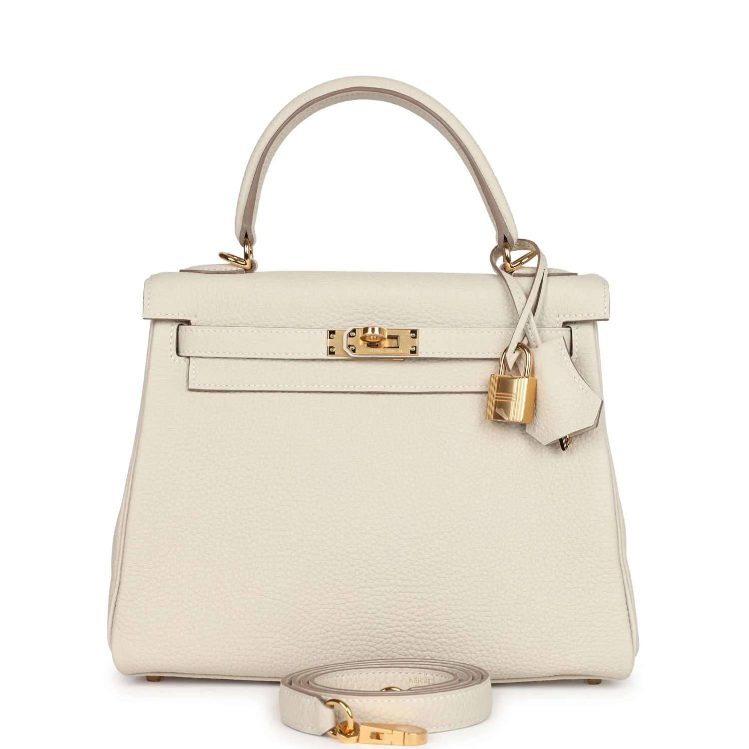 Hermes Kelly Retourne 25 Craie Togo Gold Hardware