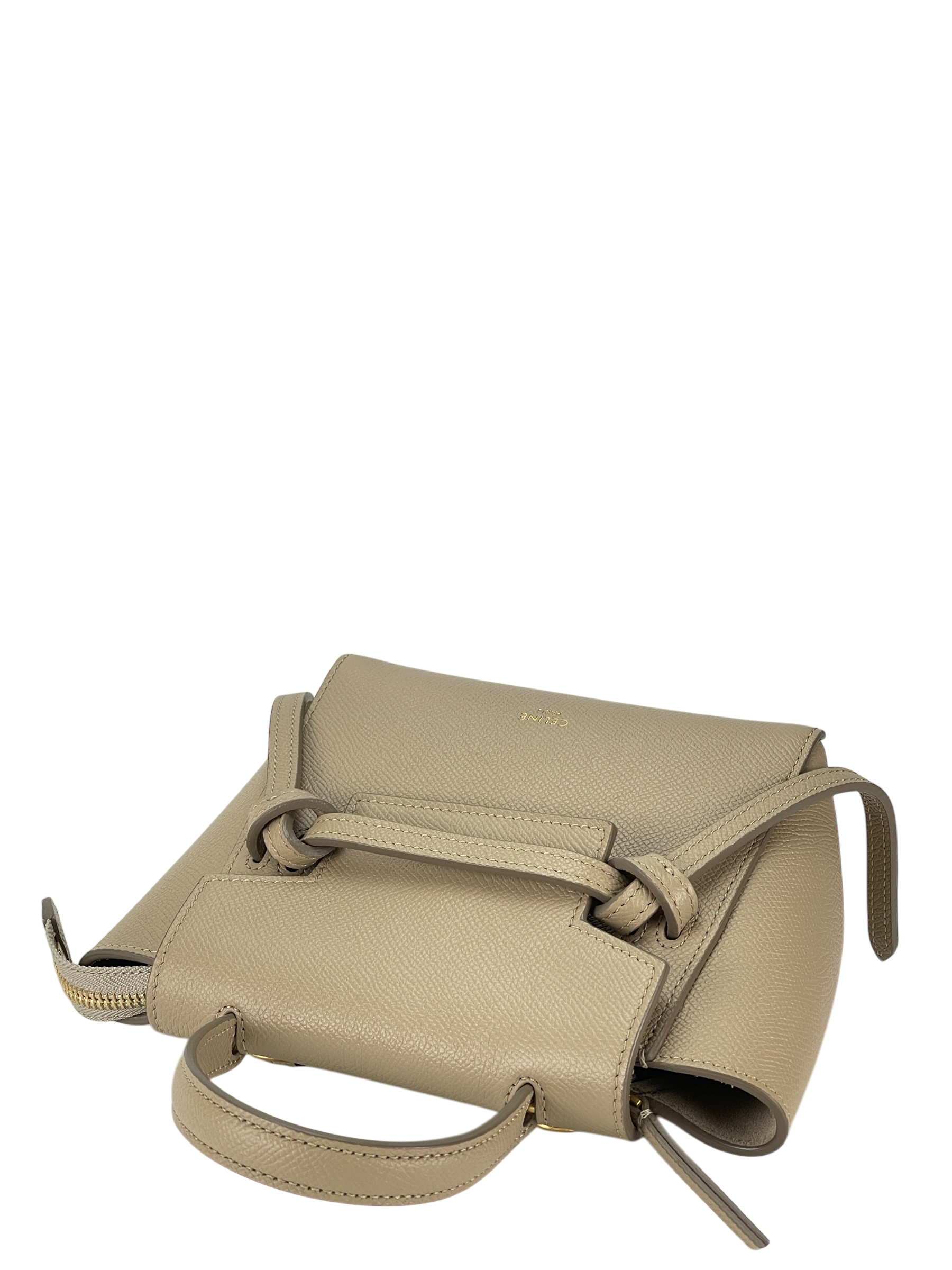 CELINE - Mini Light taupe Mirco Leather 2way Handbag