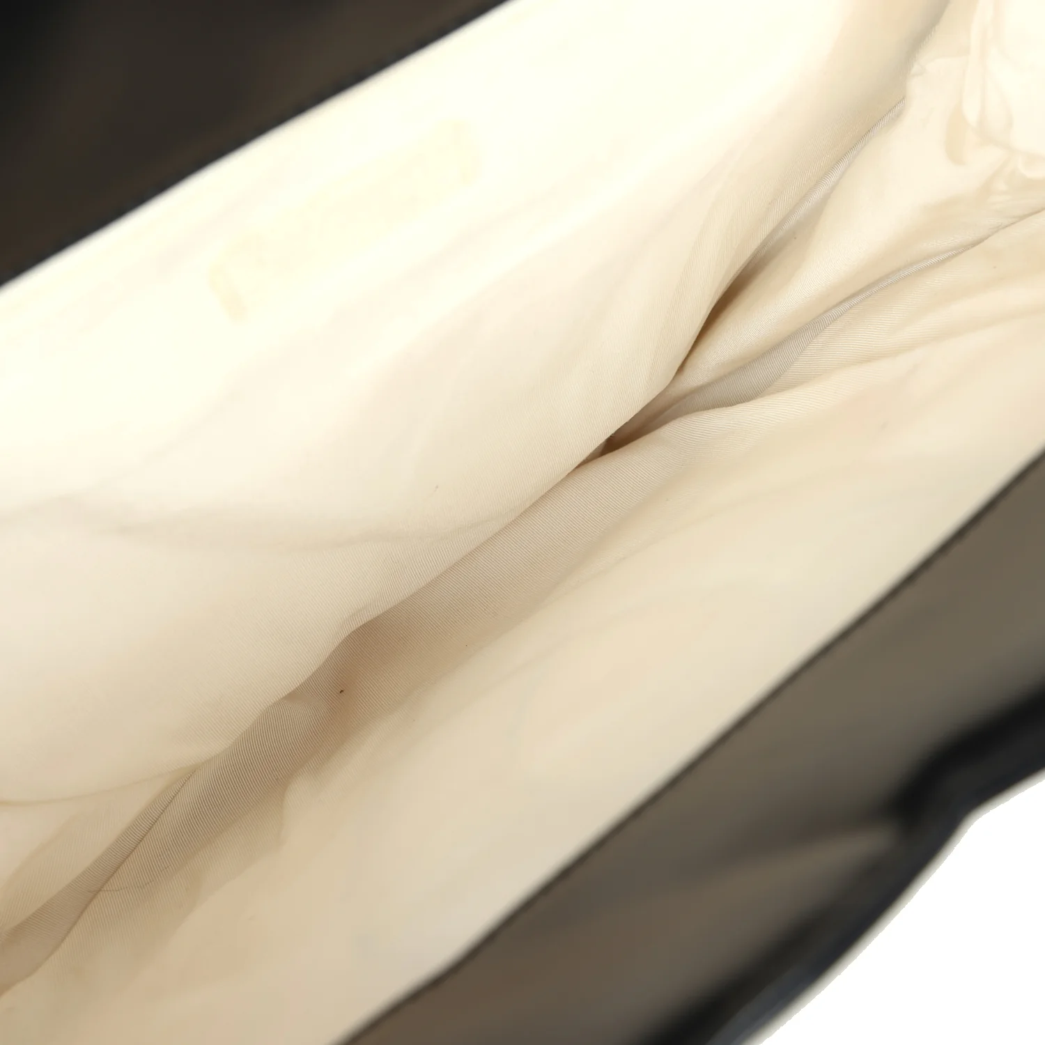 Pre-owned Chanel Jumbo Heart Tote Bag Cream Terry Cloth and Black Lambskin Silver Hardware