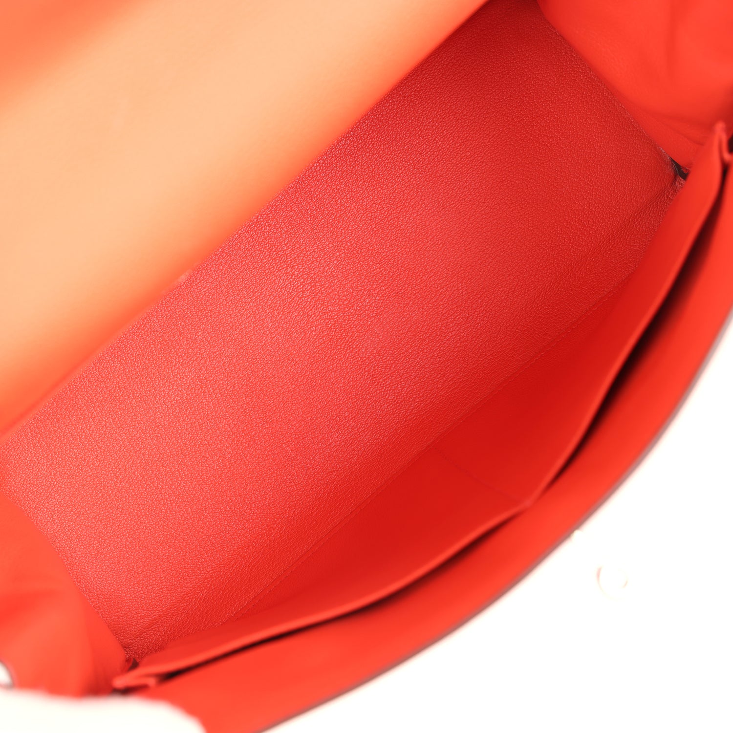 Pre-owned Hermes Kelly Retourne 35 Orange Poppy Togo Palladium Hardware