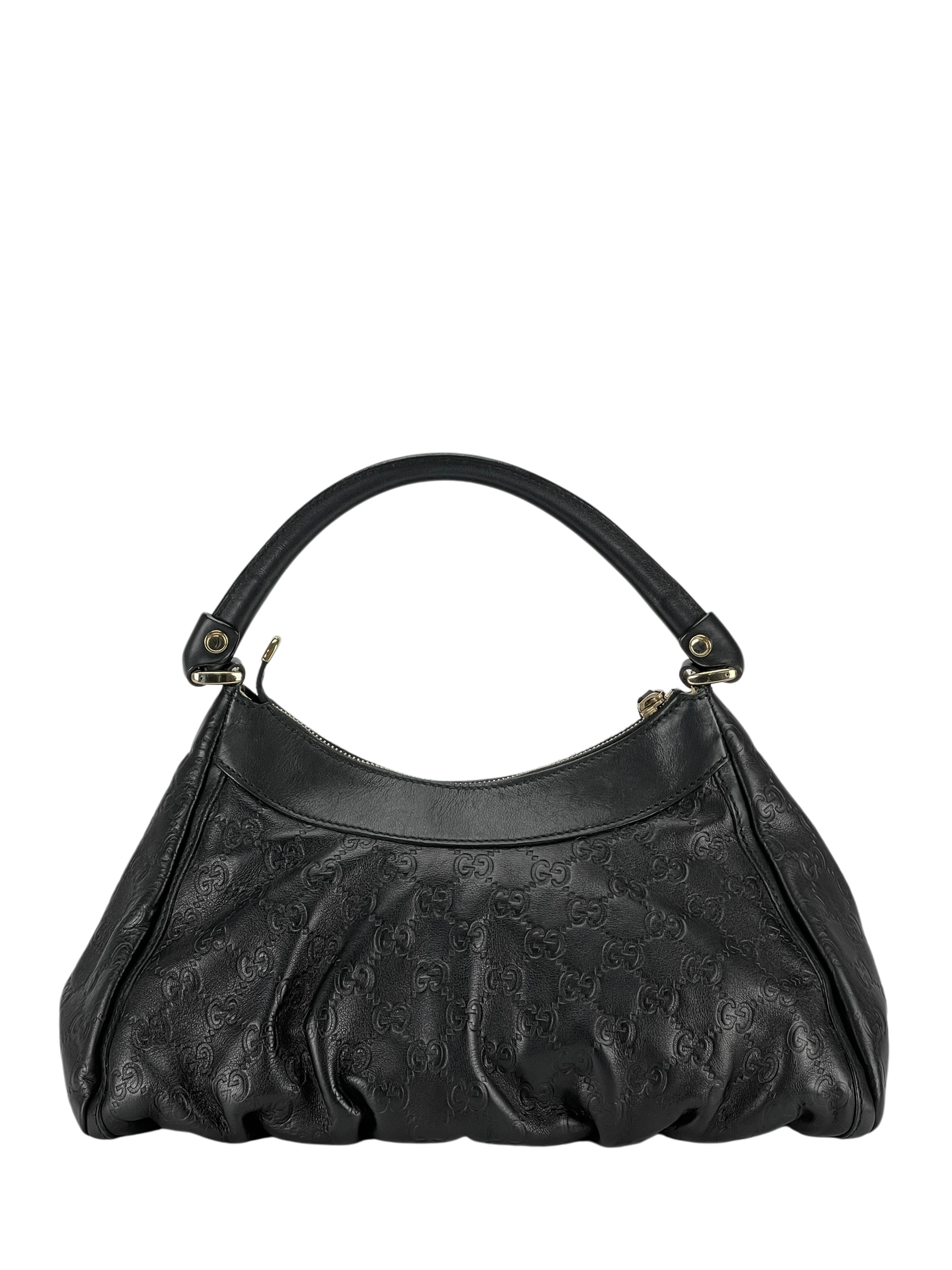 GUCCI - Black GG Shima Abbey Hobo Bag