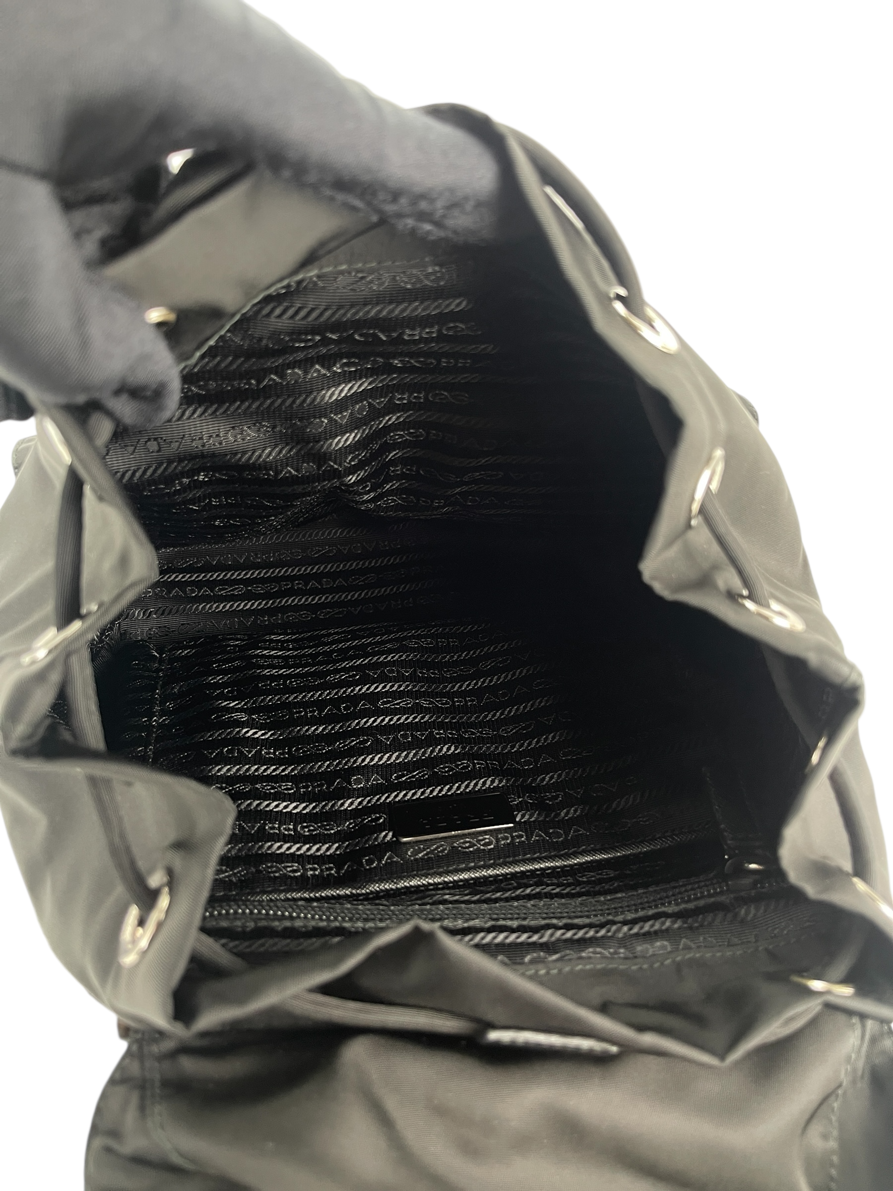 PRADA - Black Re-Nylon Backbag Small