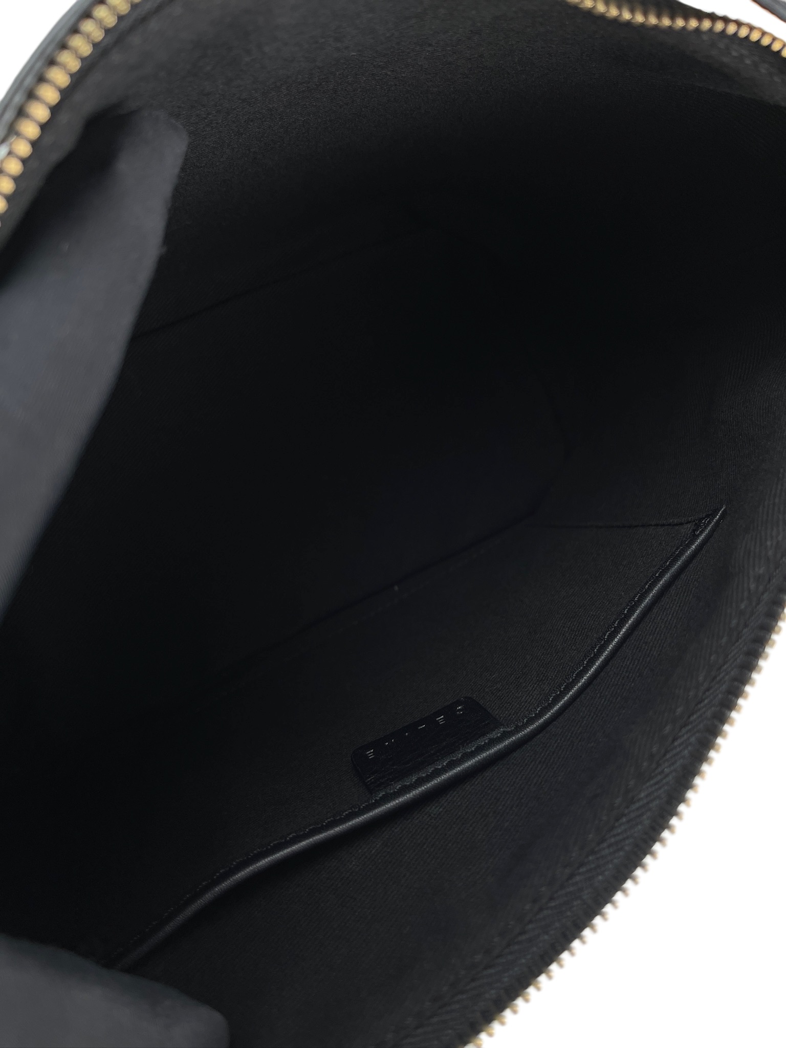 CELINE - Black Brown Macadam Pochette Hobo Bag