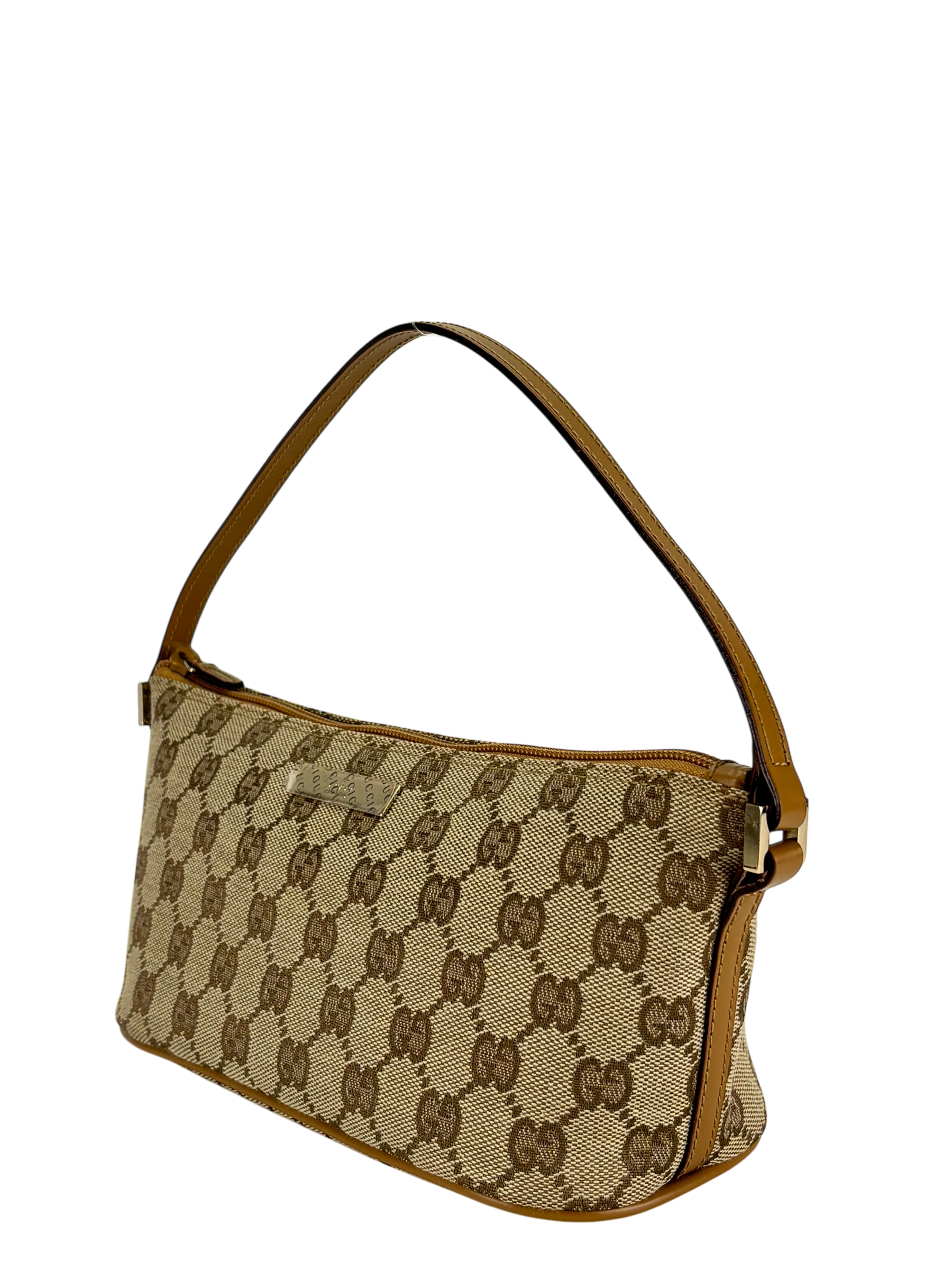 GUCCI - Beige Ophidia Canvas Accessory Pouch Handbag