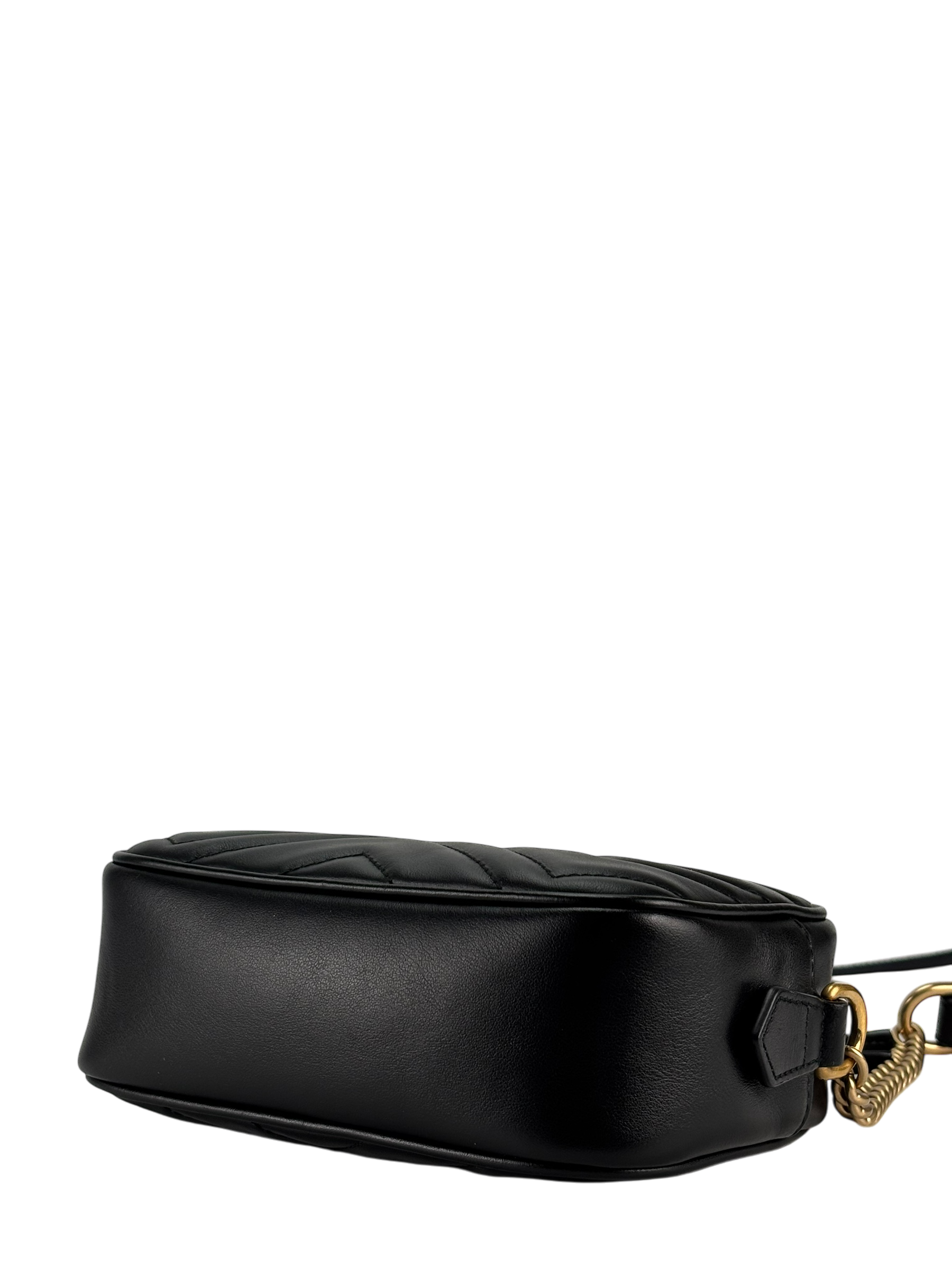 GUCCI - Small Black GG Marmont Matelasse Camera Bag