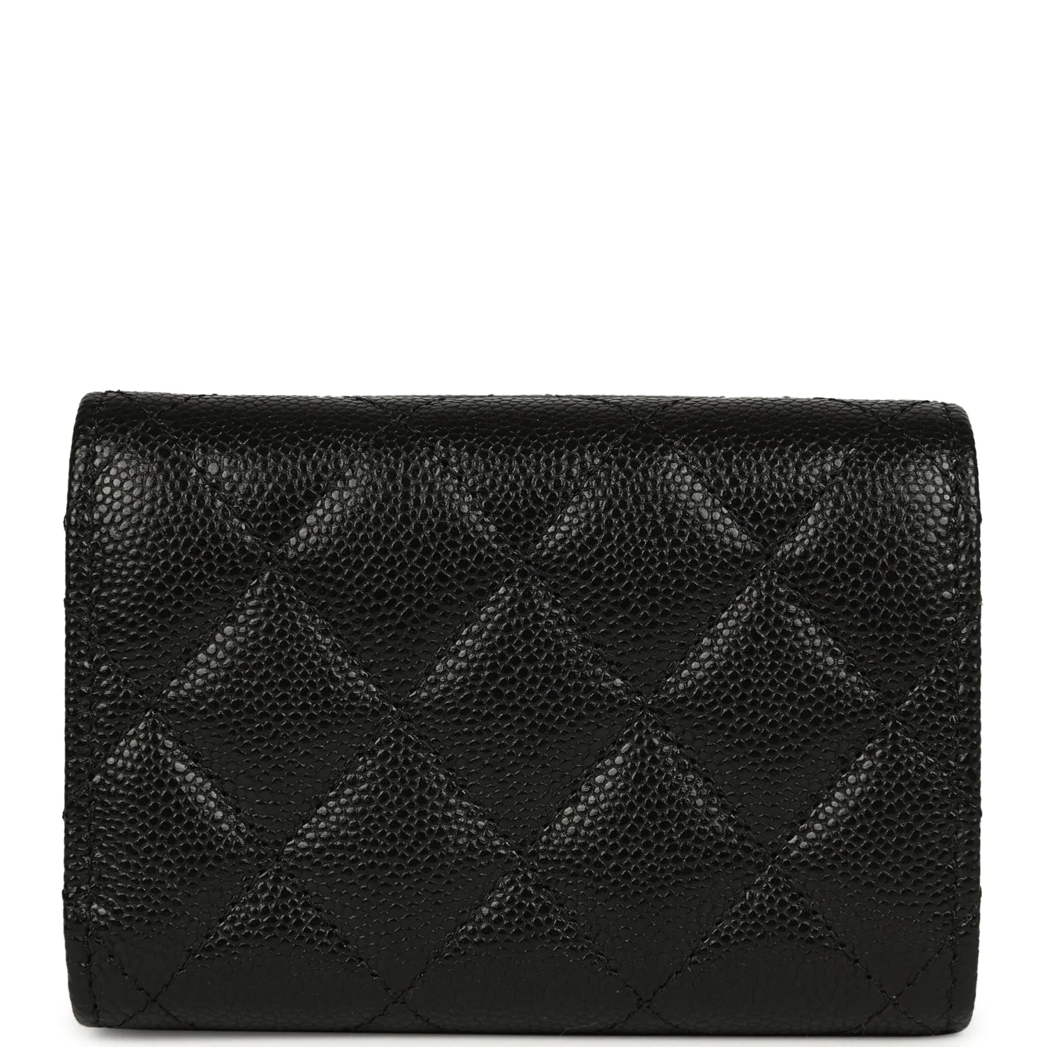 Chanel Small Classic Flap Wallet Black Shiny Caviar Light Gold Hardware