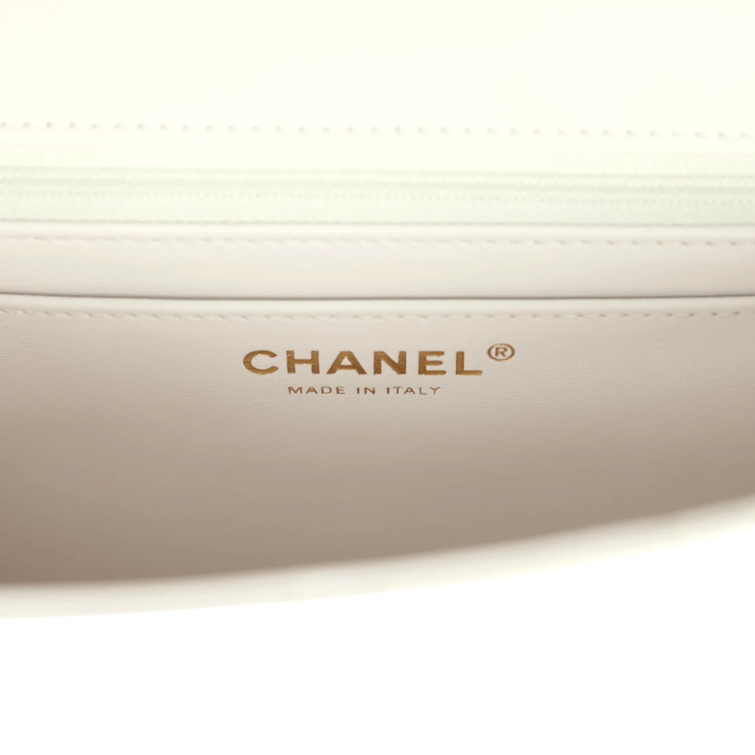 Chanel Small Graphic Frame Flap Bag White and Black Lambskin Light Gold Hardware