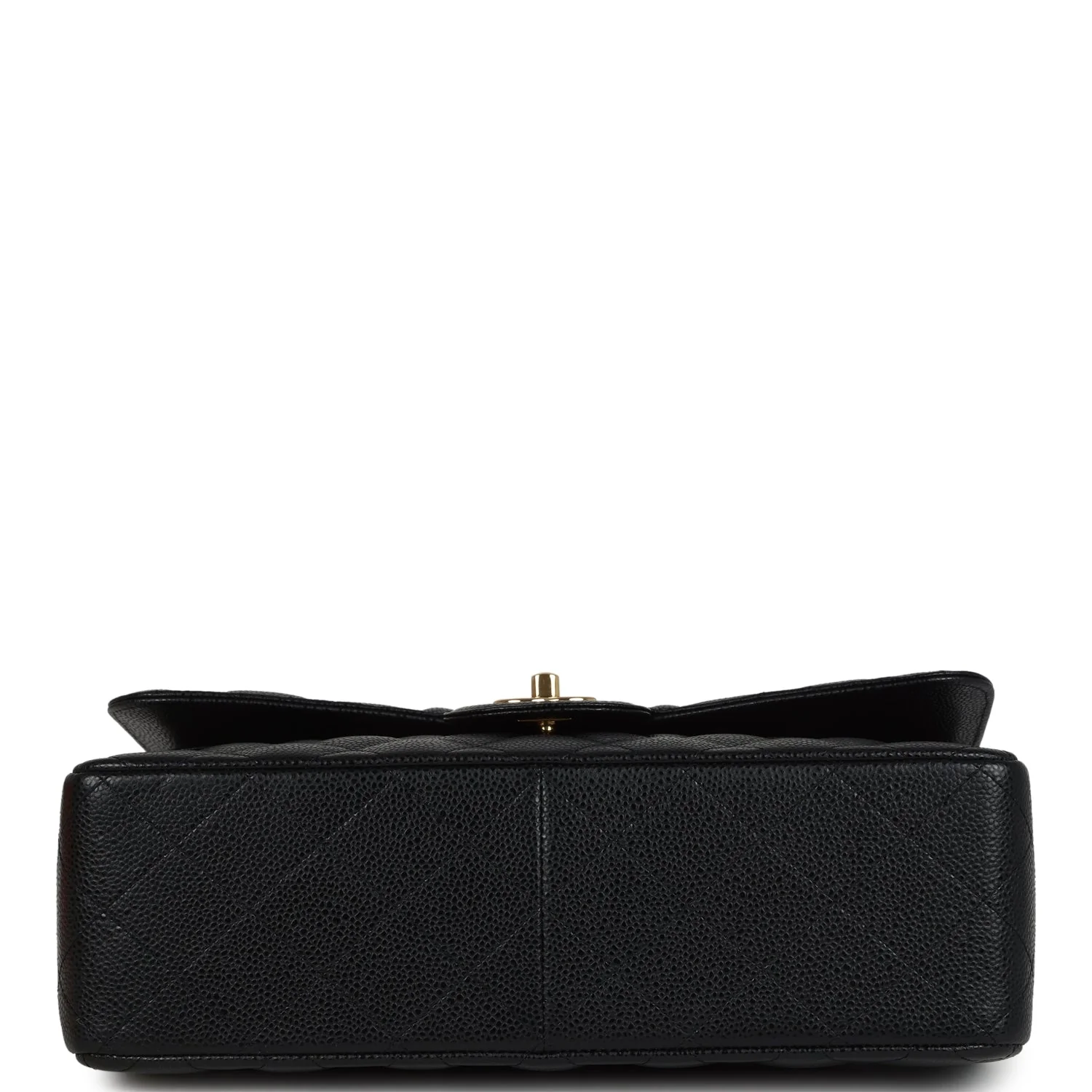 Pre-owned Chanel Jumbo Classic Double Flap Bag Black Caviar Gold Hardware