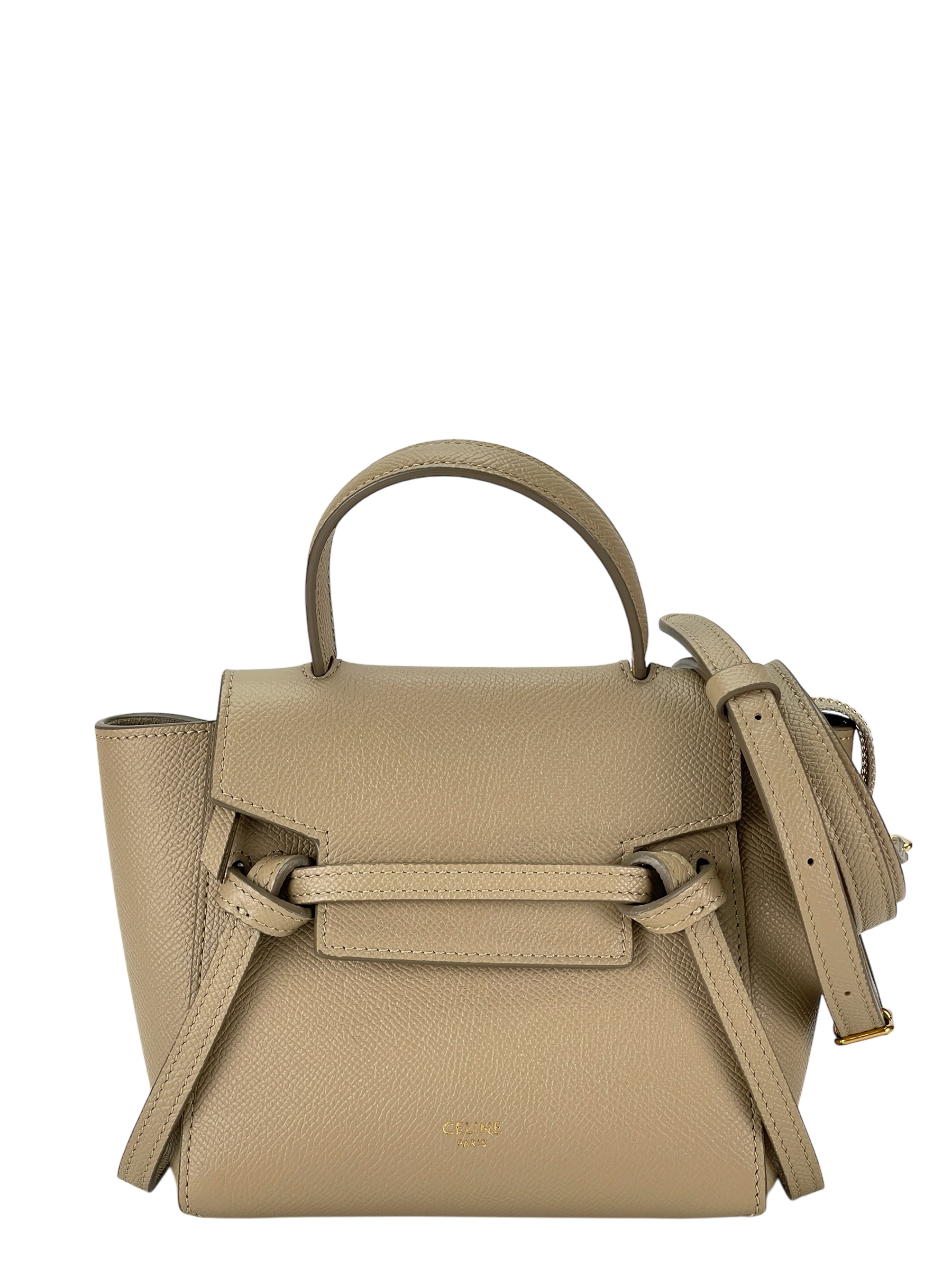 CELINE - Mini Light taupe Mirco Leather 2way Handbag