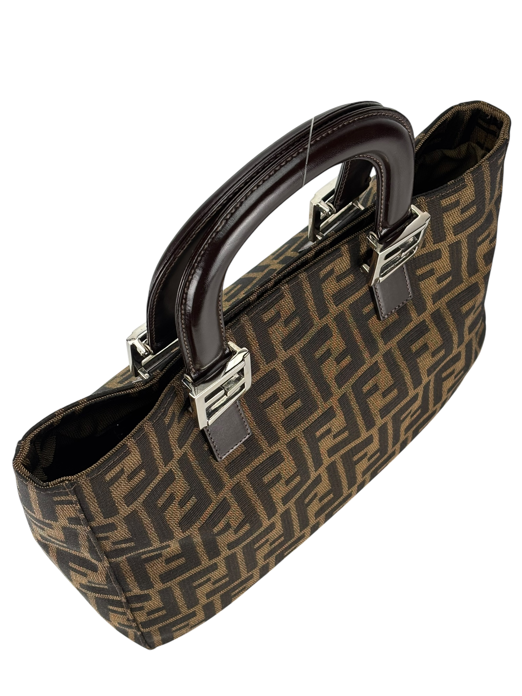 FENDI - Brown Canvas Tote Zucca Nylon Handbag