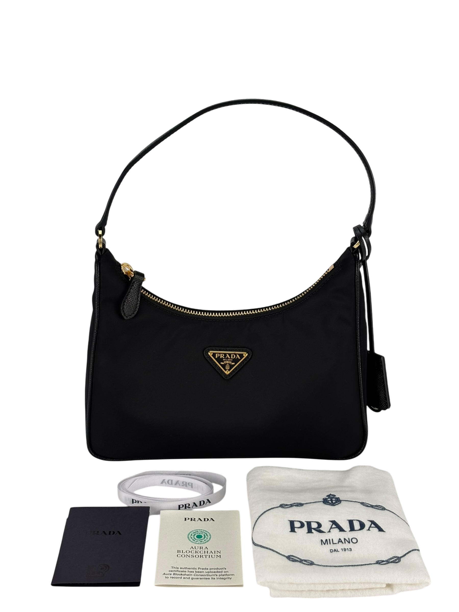 PRADA - Black 2way Nylon Hobo Bag