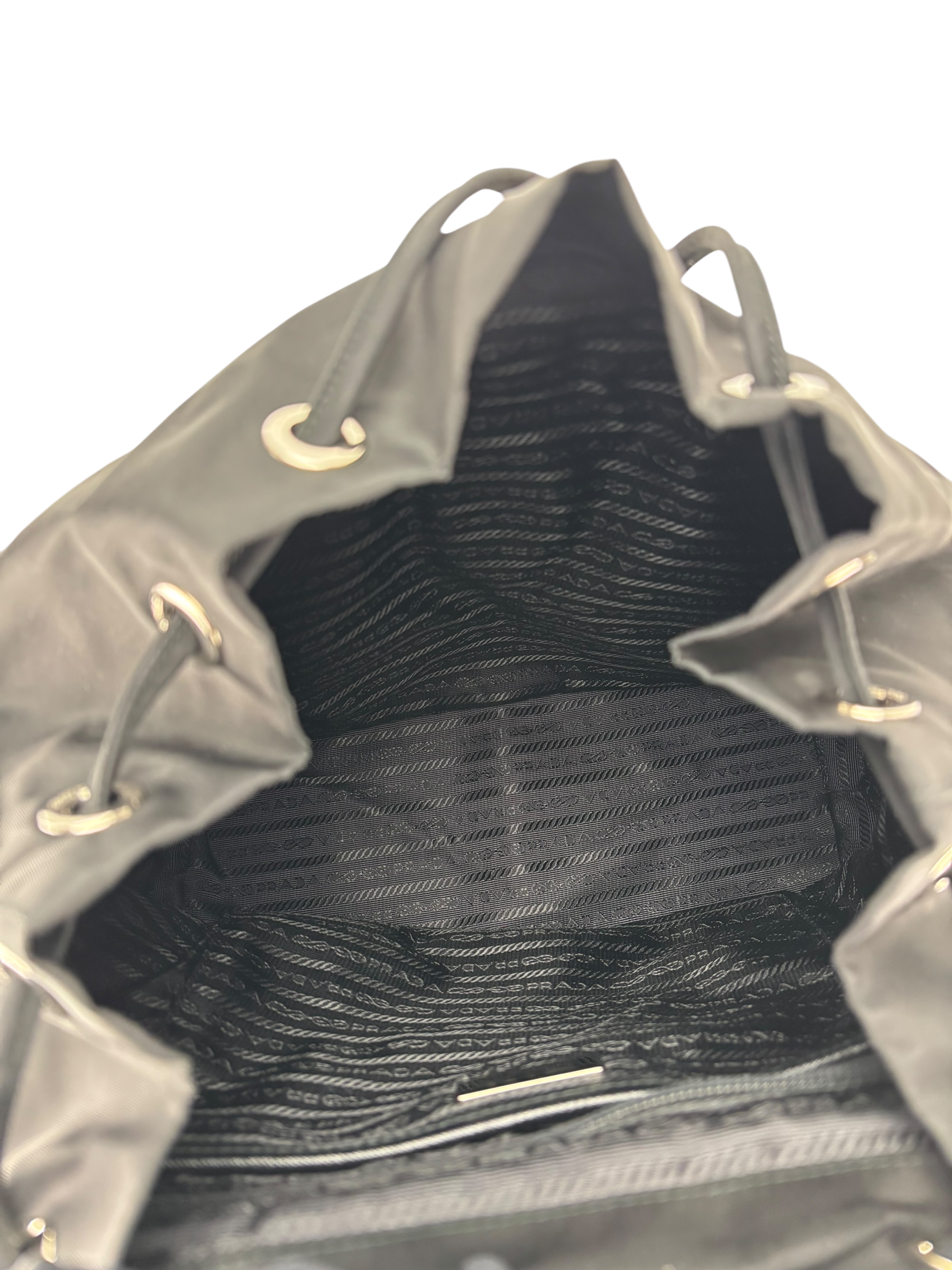 PRADA - Tessuto Nylon Soft Calfskin Medium Backpack Black