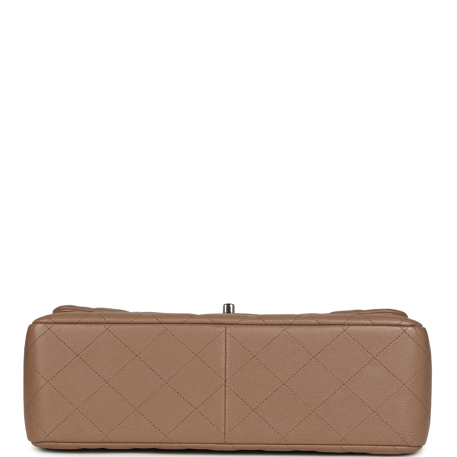 Pre-owned Chanel Jumbo Classic Double Flap Bag Dark Beige Caviar Silver Hardware