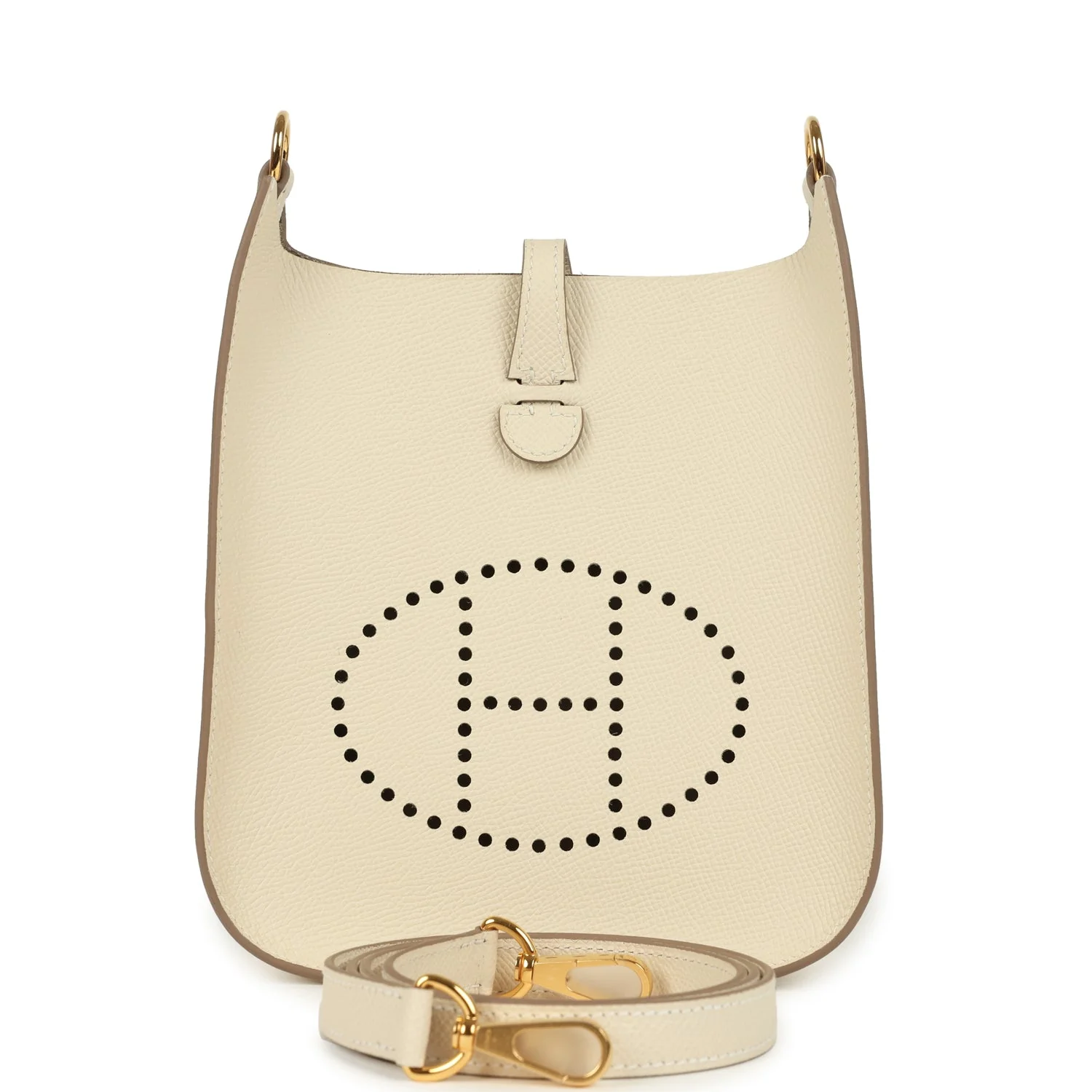 Hermes Evelyne Sellier TPM Craie Epsom Gold Hardware