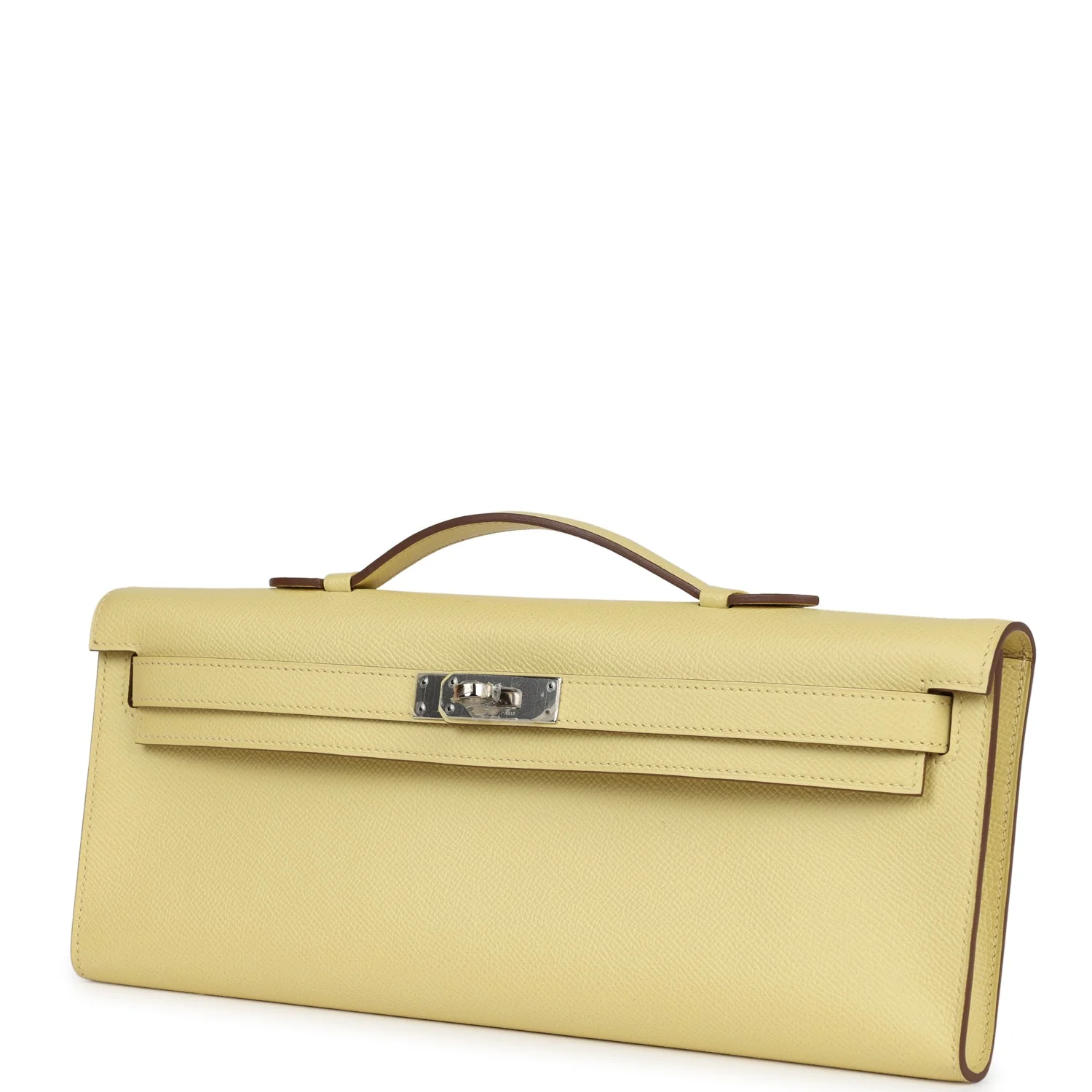 Hermes Kelly Cut Jaune Poussin Epsom Palladium Hardware
