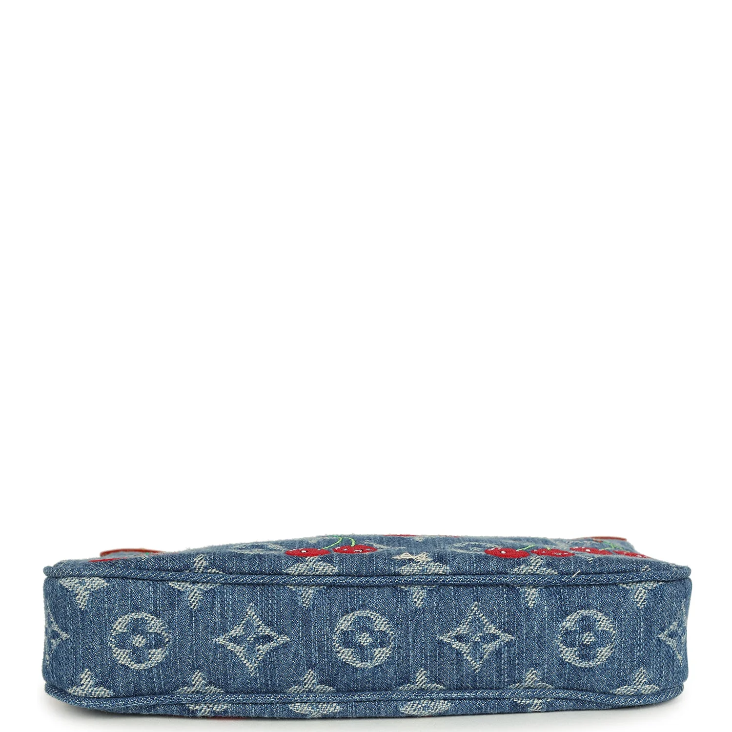 Louis Vuitton X Takashi Murakami Cherry Pochette Accessories Denim Monogram Gold Hardware