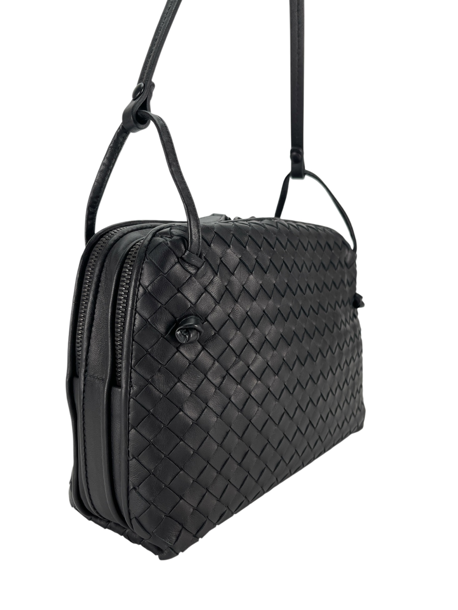 BOTTEGA VENETA - Black Nodini Intrecciato Crossbody Bag