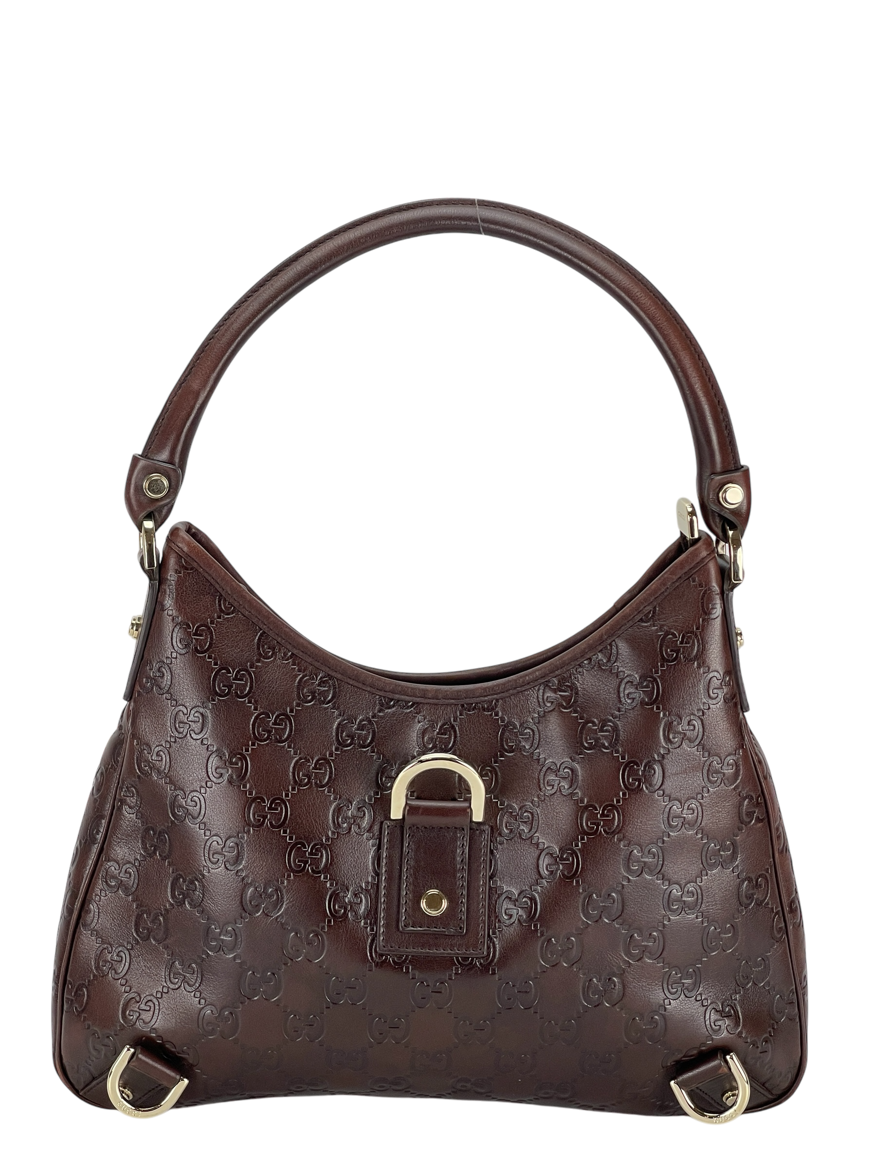 GUCCI - Dark Brown Abbey Guccissima Semi Shoulder Bag